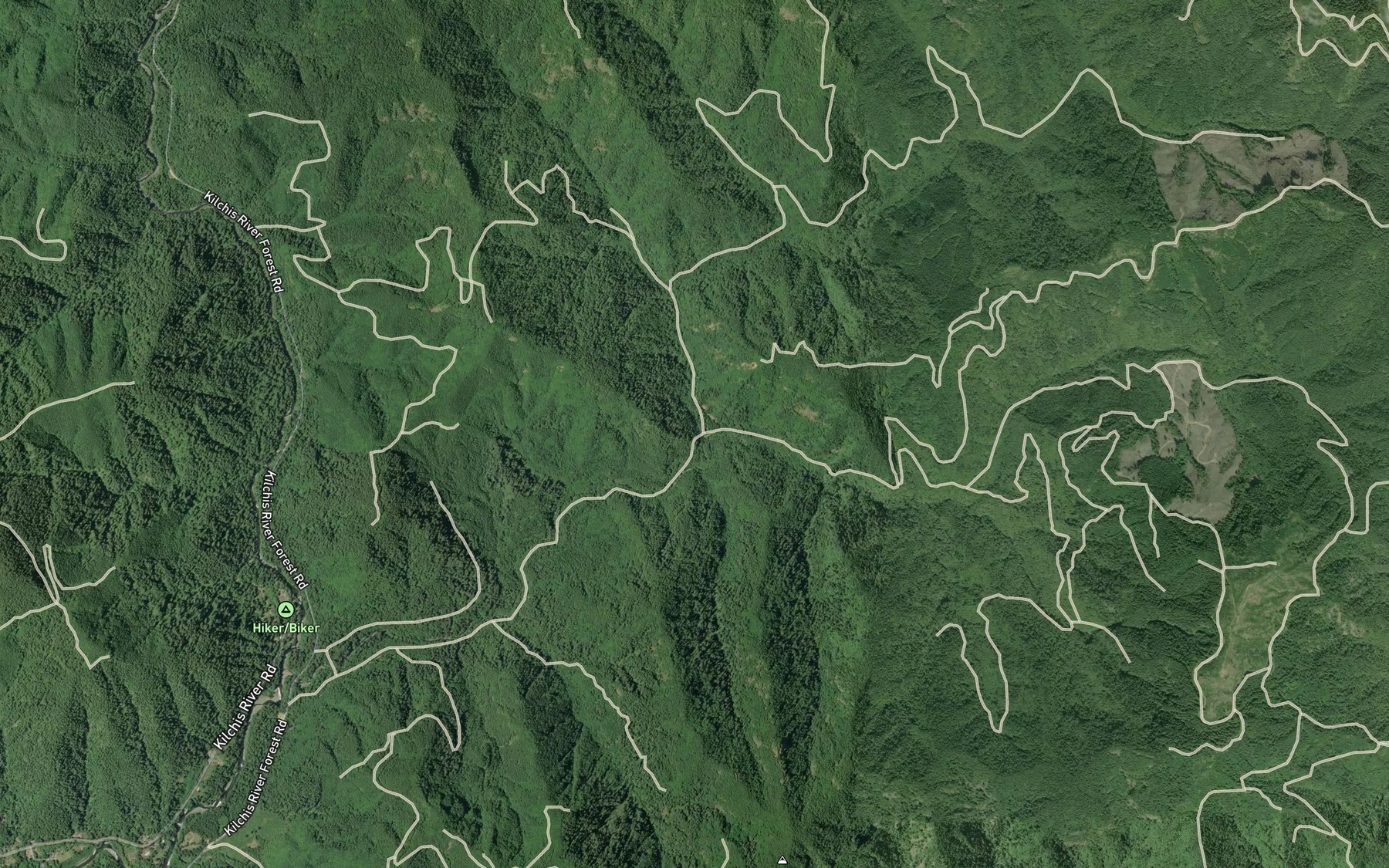 Satellite map of the Sam Downs Creek