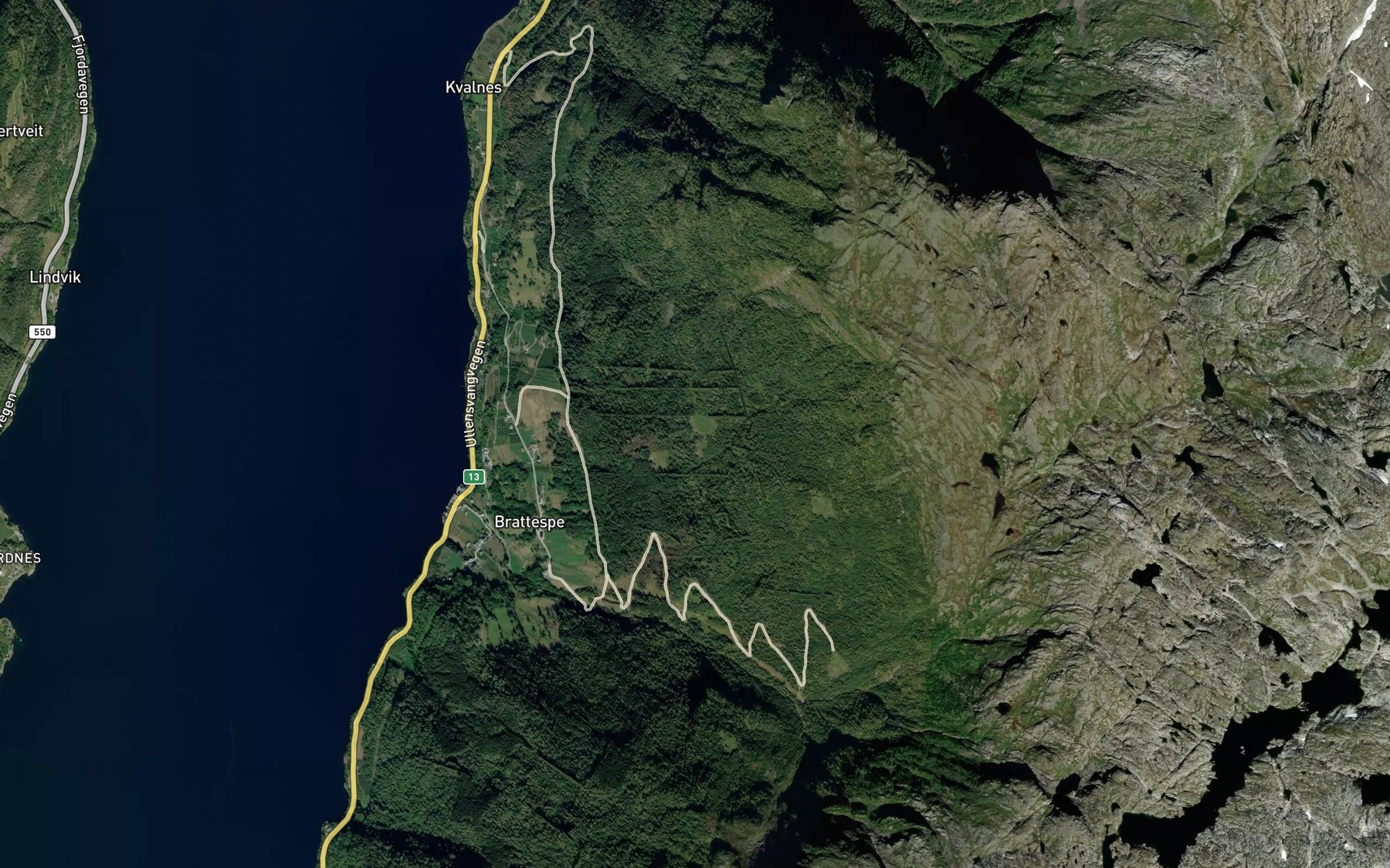 Satellite map of the Skredo
