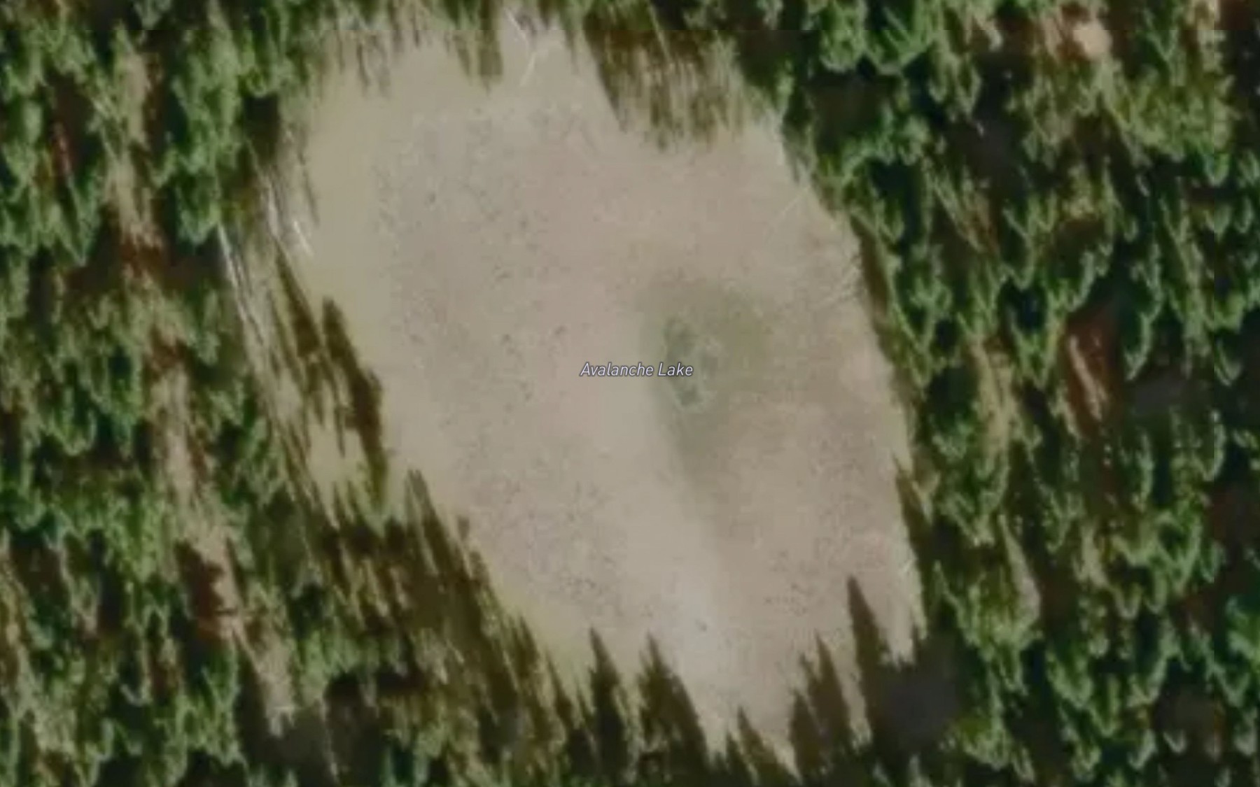Satellite map of the Avalanche Lake