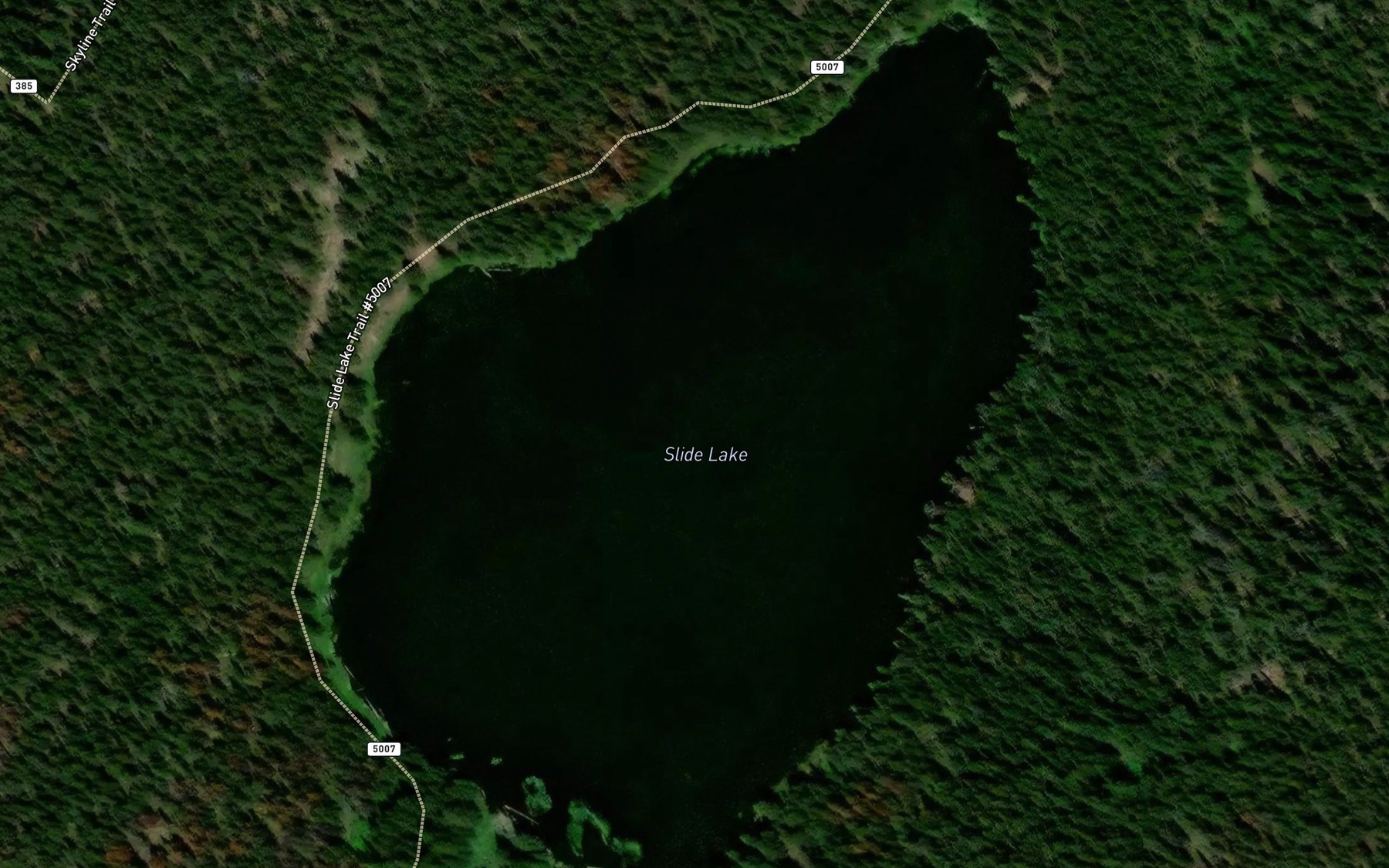 Satellite map of the Slide Lake