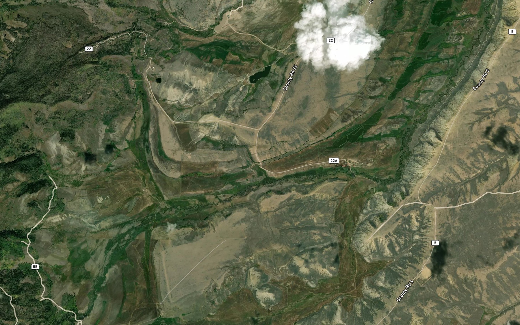 Satellite map of the Roaring Ditch