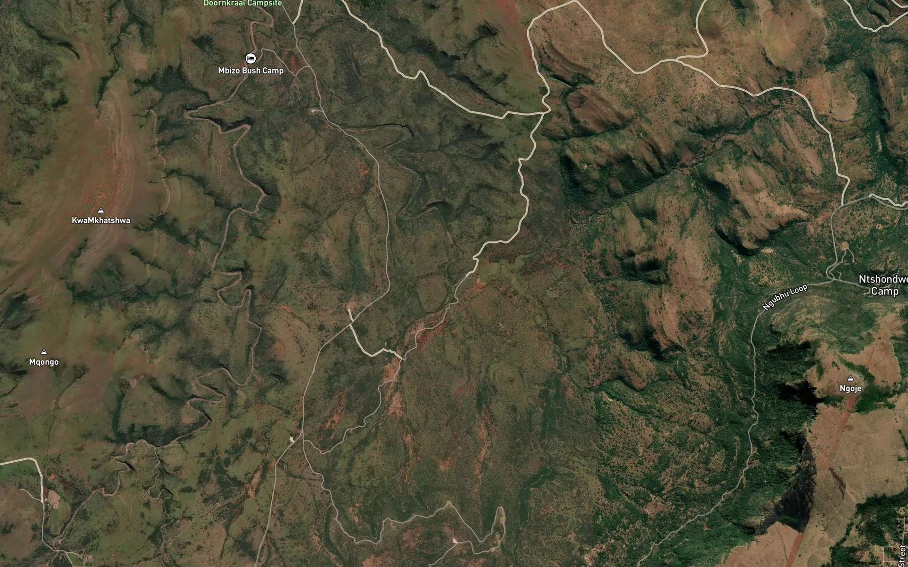 Satellite map of the KwaMzacane