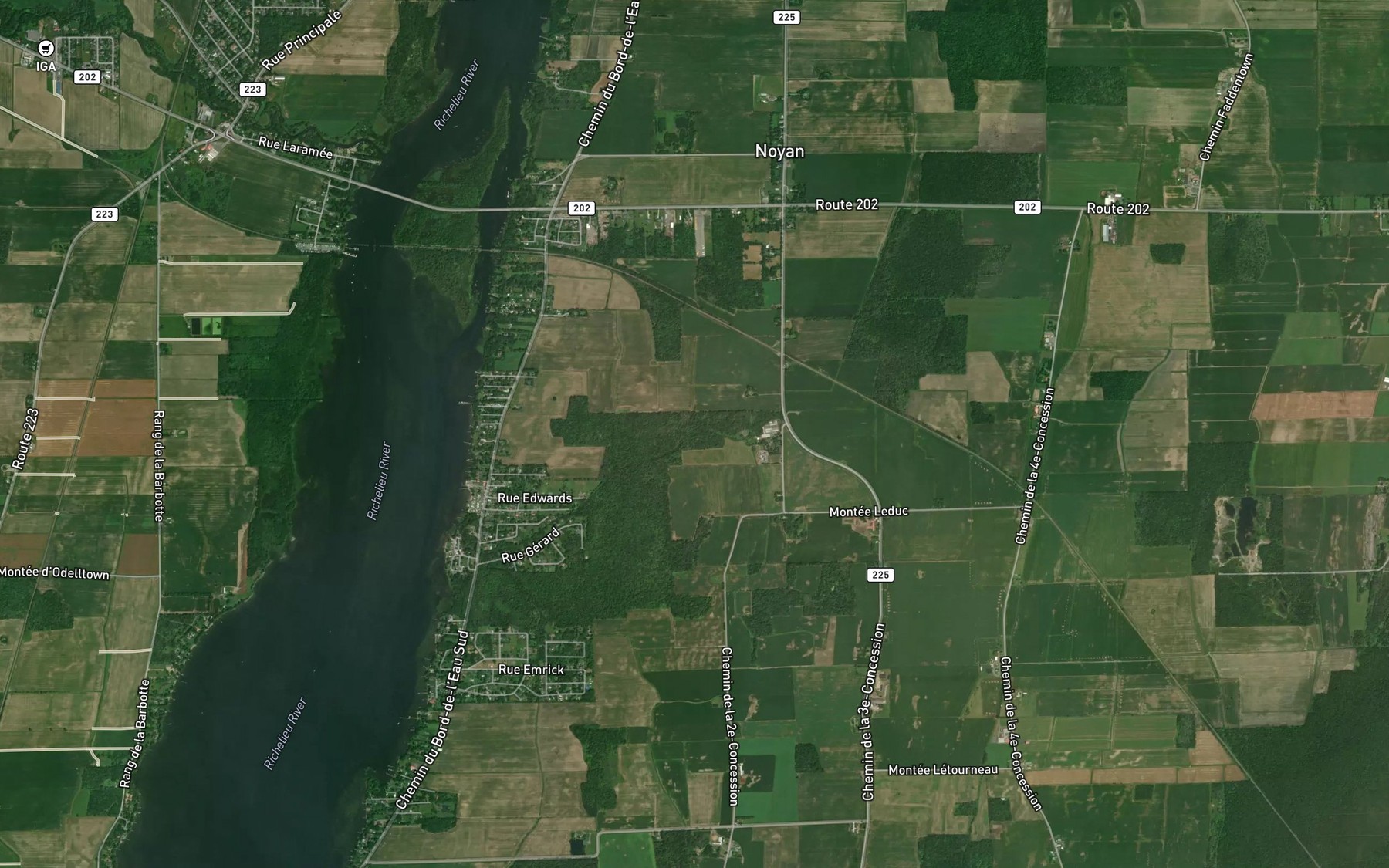 Satellite map of the Ruisseau Derick-Dupont