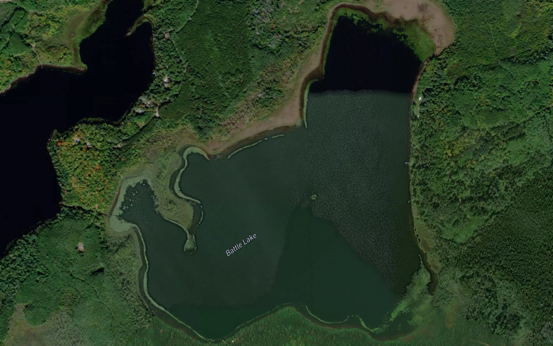 Satellite map of the Battle Lake