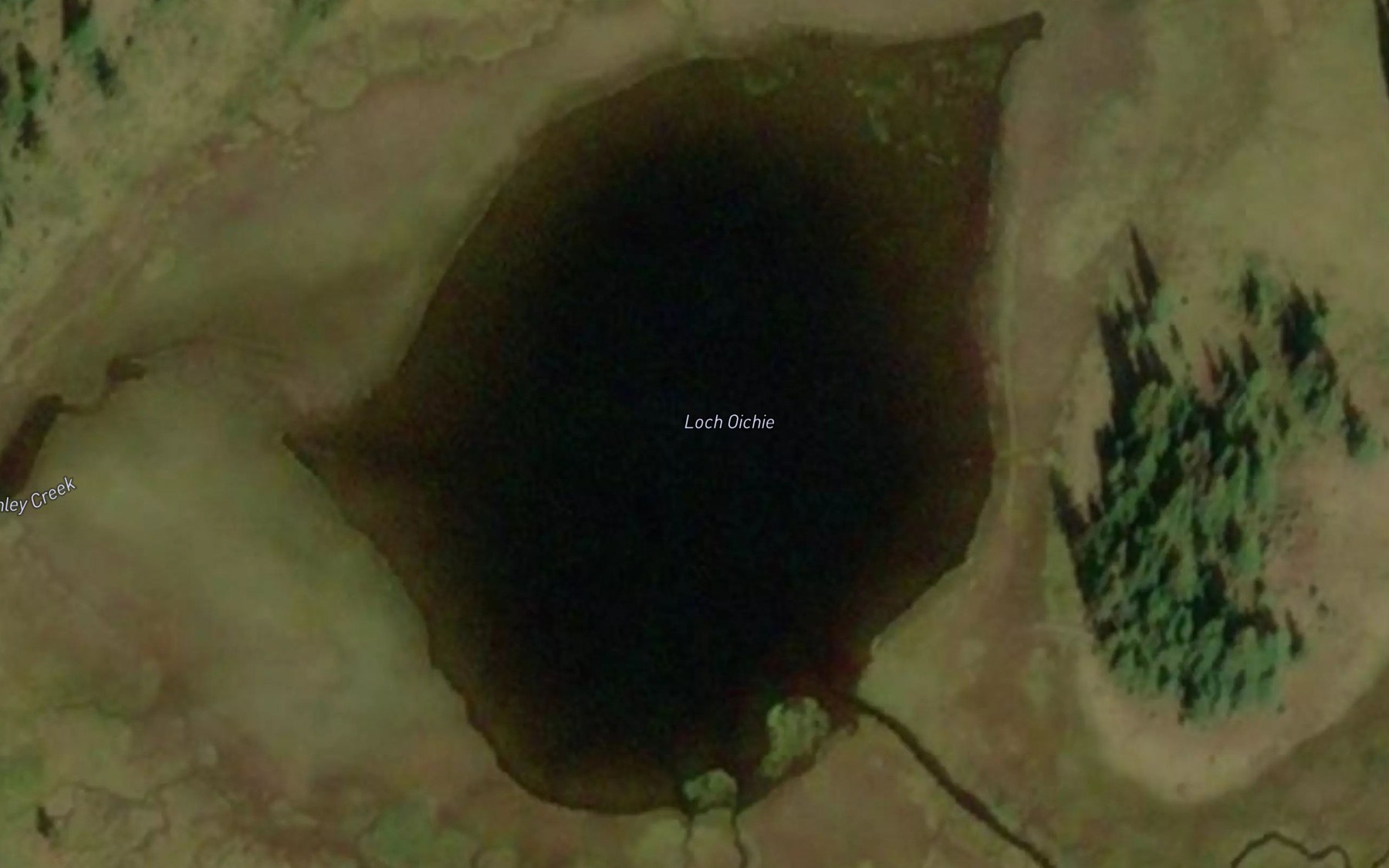 Satellite map of the Loch Oichie