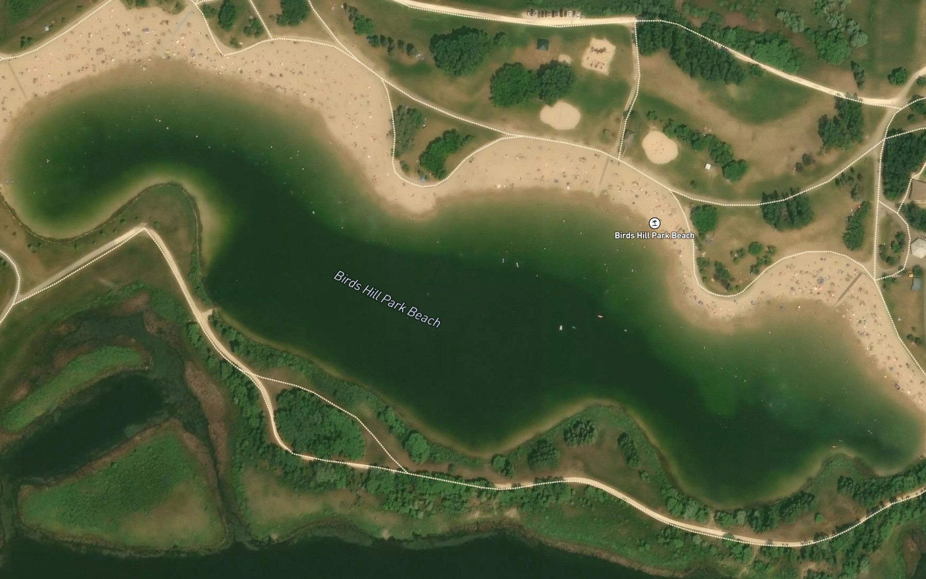 Satellite map of the Birds Hill Lake