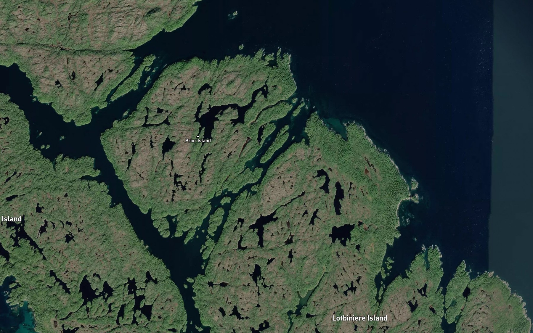 Satellite map of the Trouble Passage
