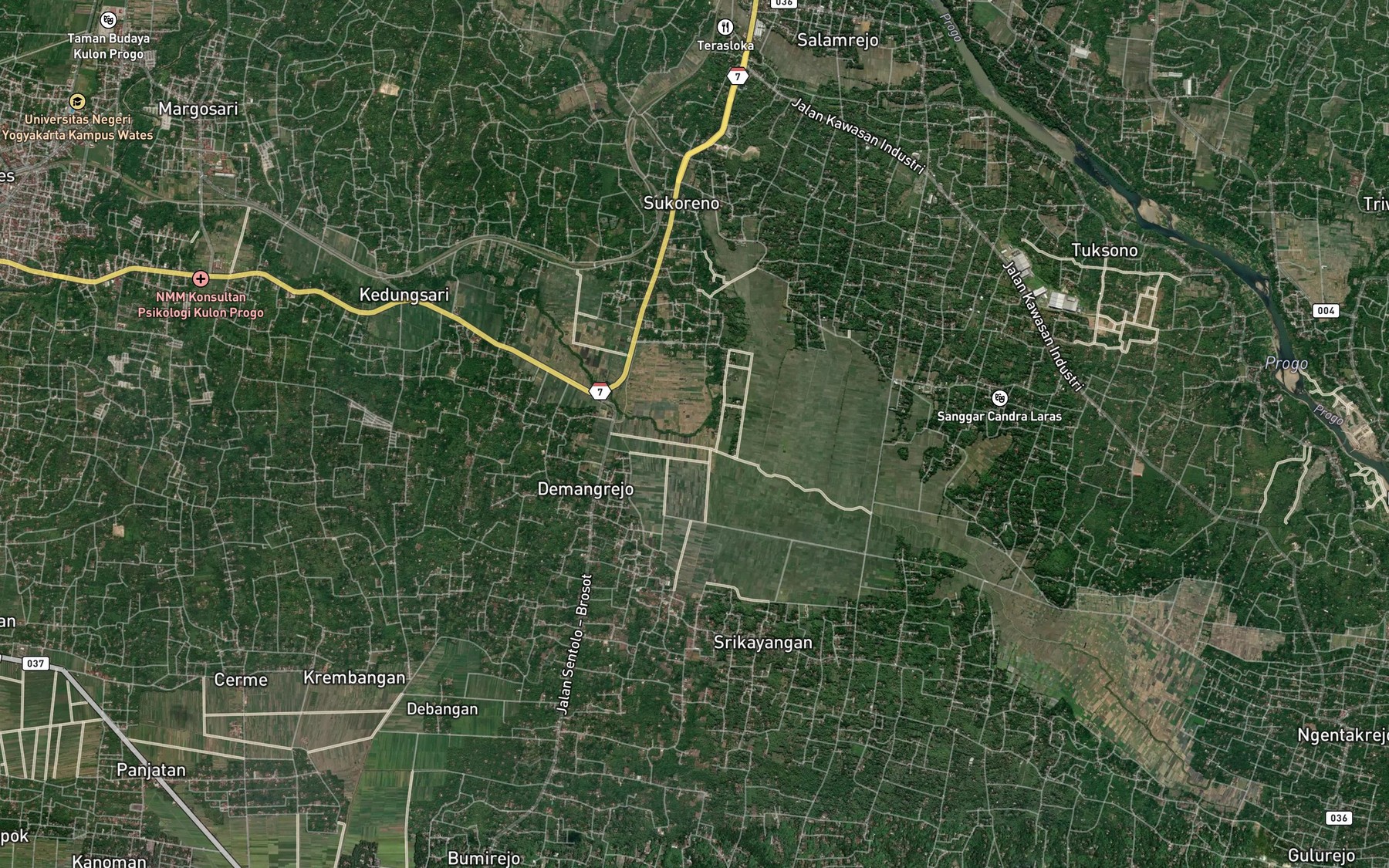 Satellite map of the Kali Papah