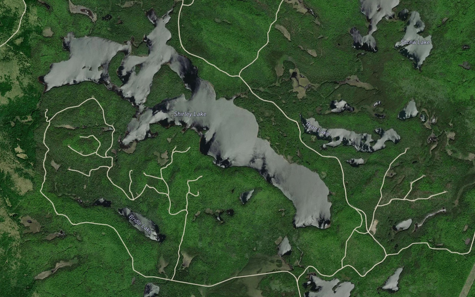 Satellite map of the Chewink Creek