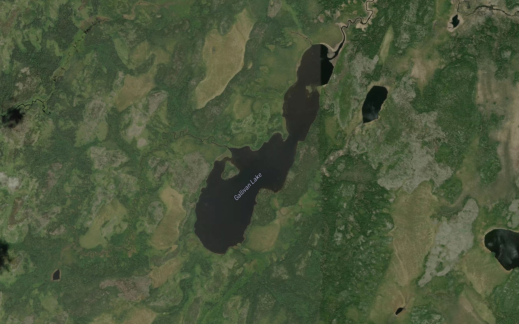 Satellite map of the Gallivan Lake