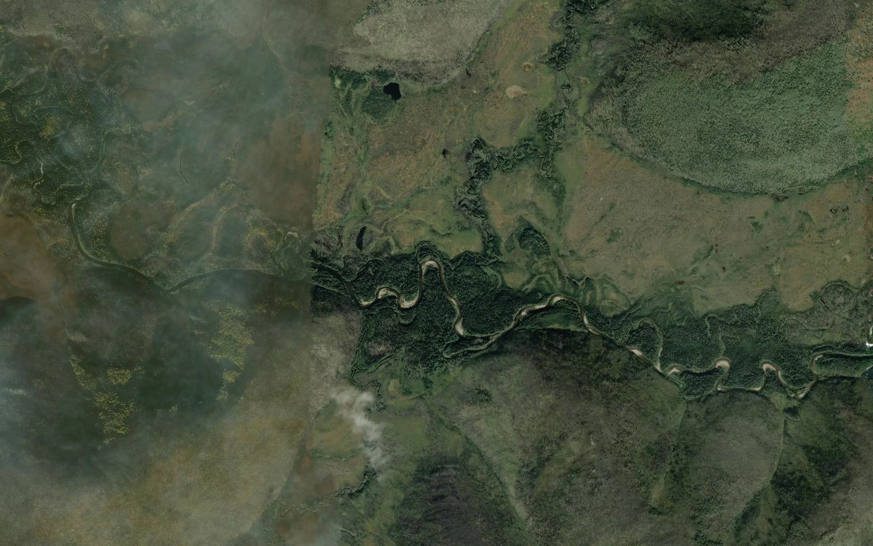 Satellite map of the Big Swede Creek