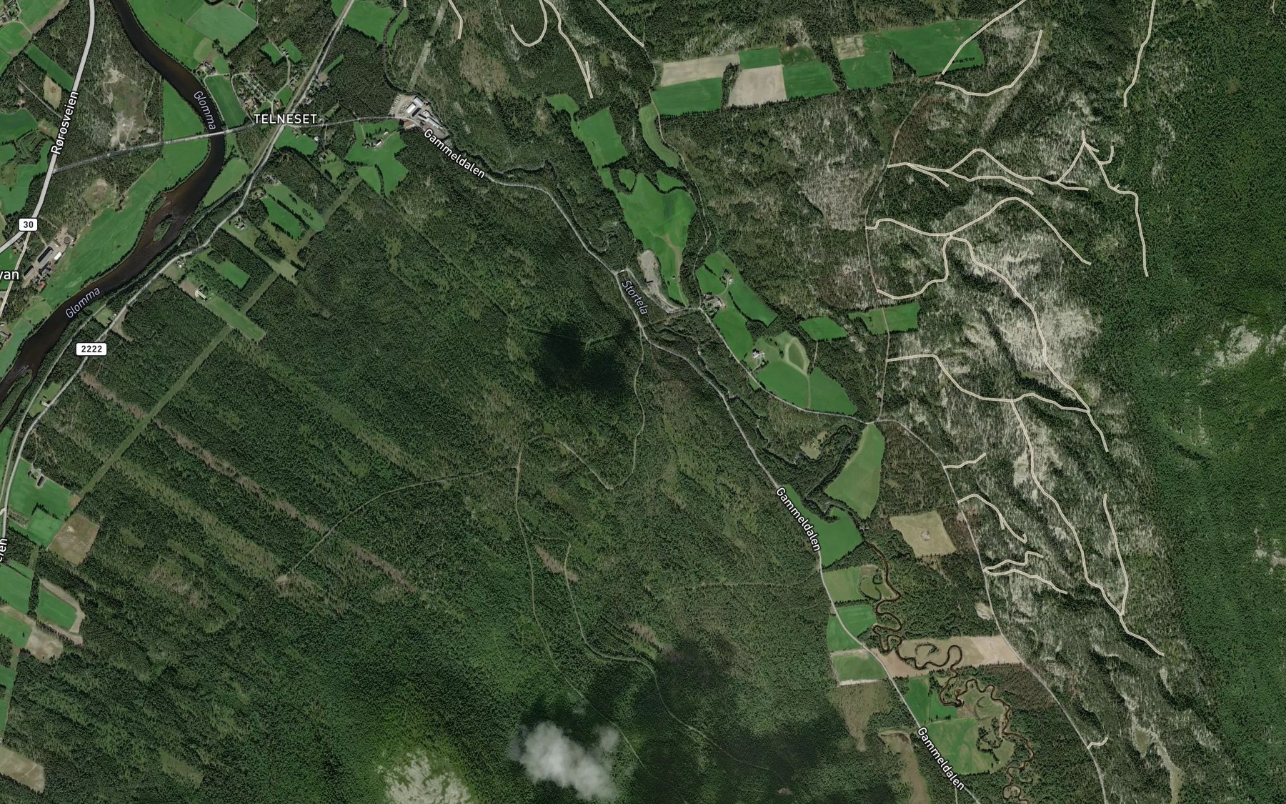 Satellite map of the Holbekken