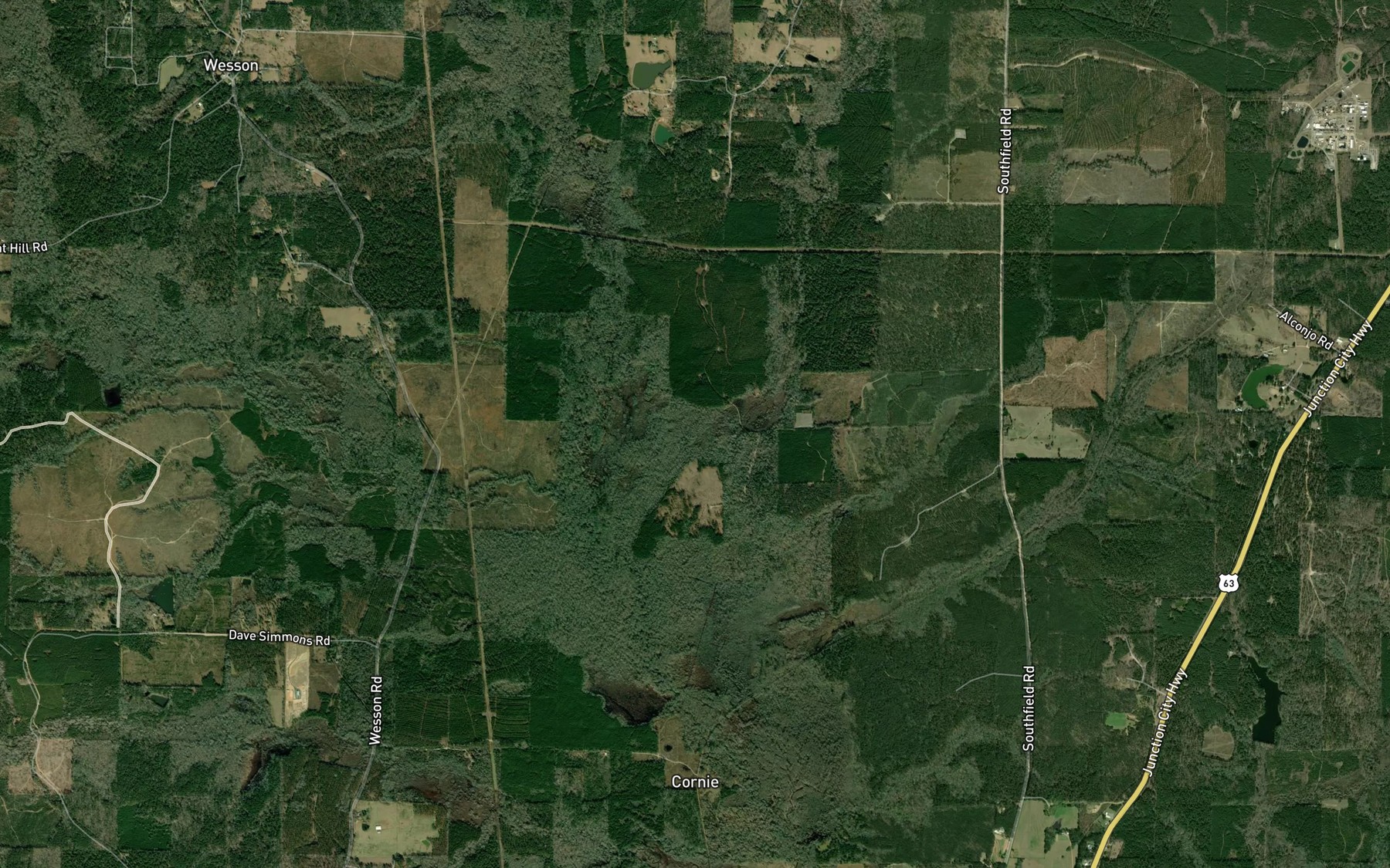 Satellite map of the Bridge Creek