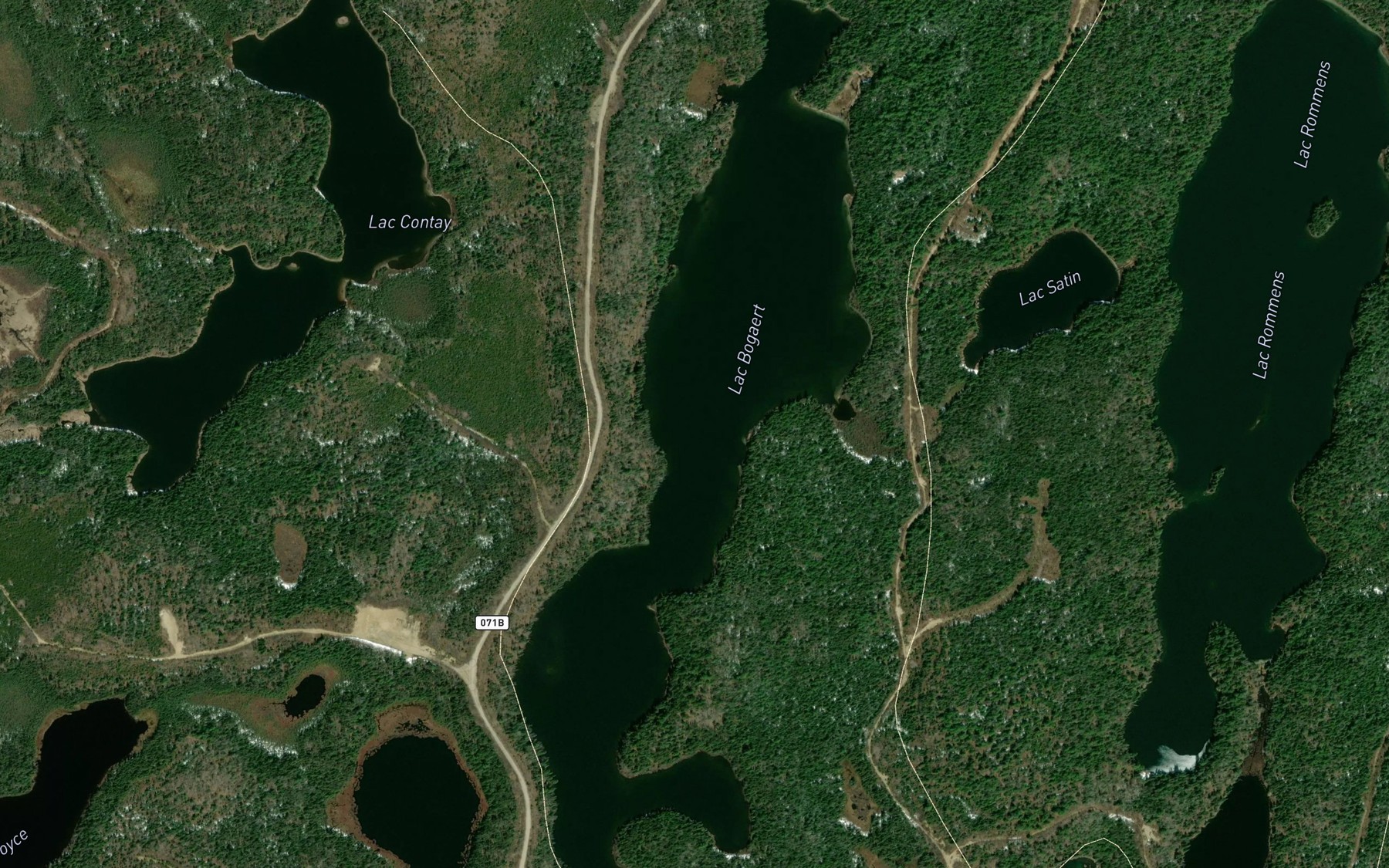 Satellite map of the Lac Bogaert
