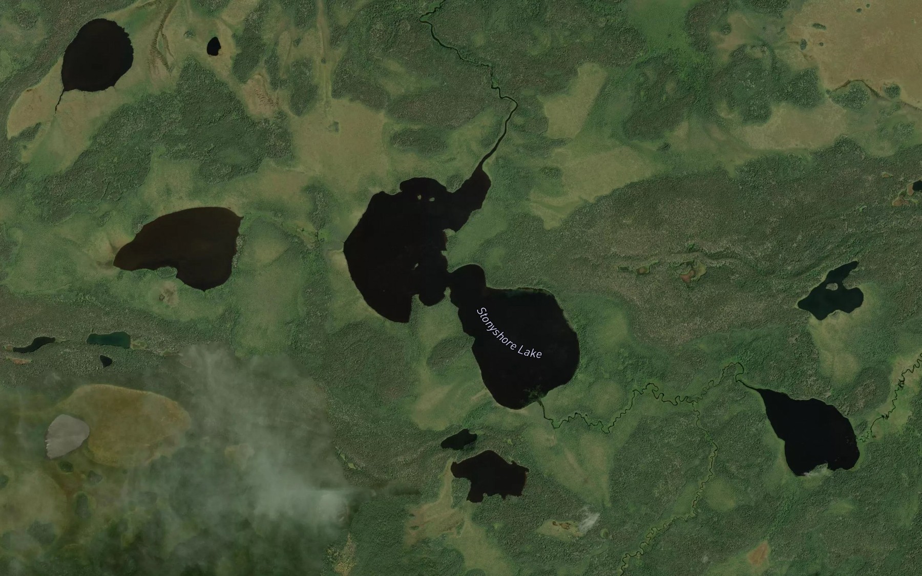 Satellite map of the Stonyshore Lake