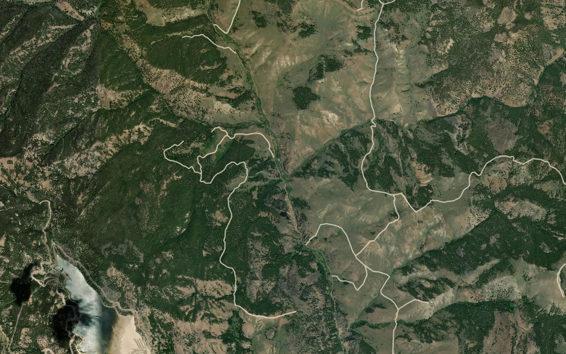 Satellite map of the Cash Creek