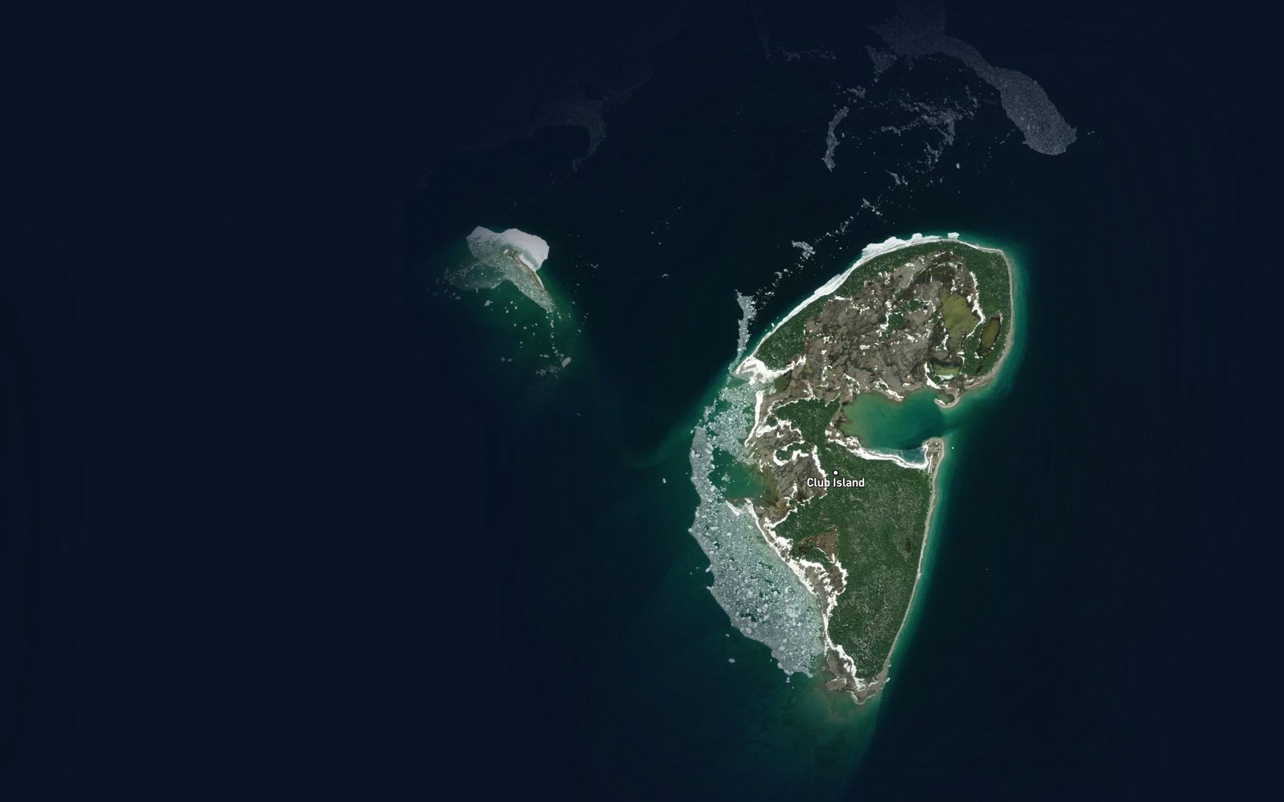 Satellite map of the Erie Channel