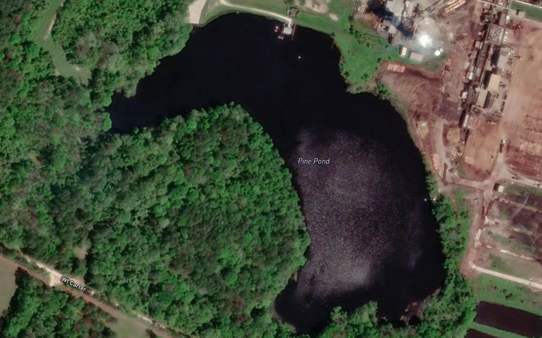 Satellite map of the Pine Pond