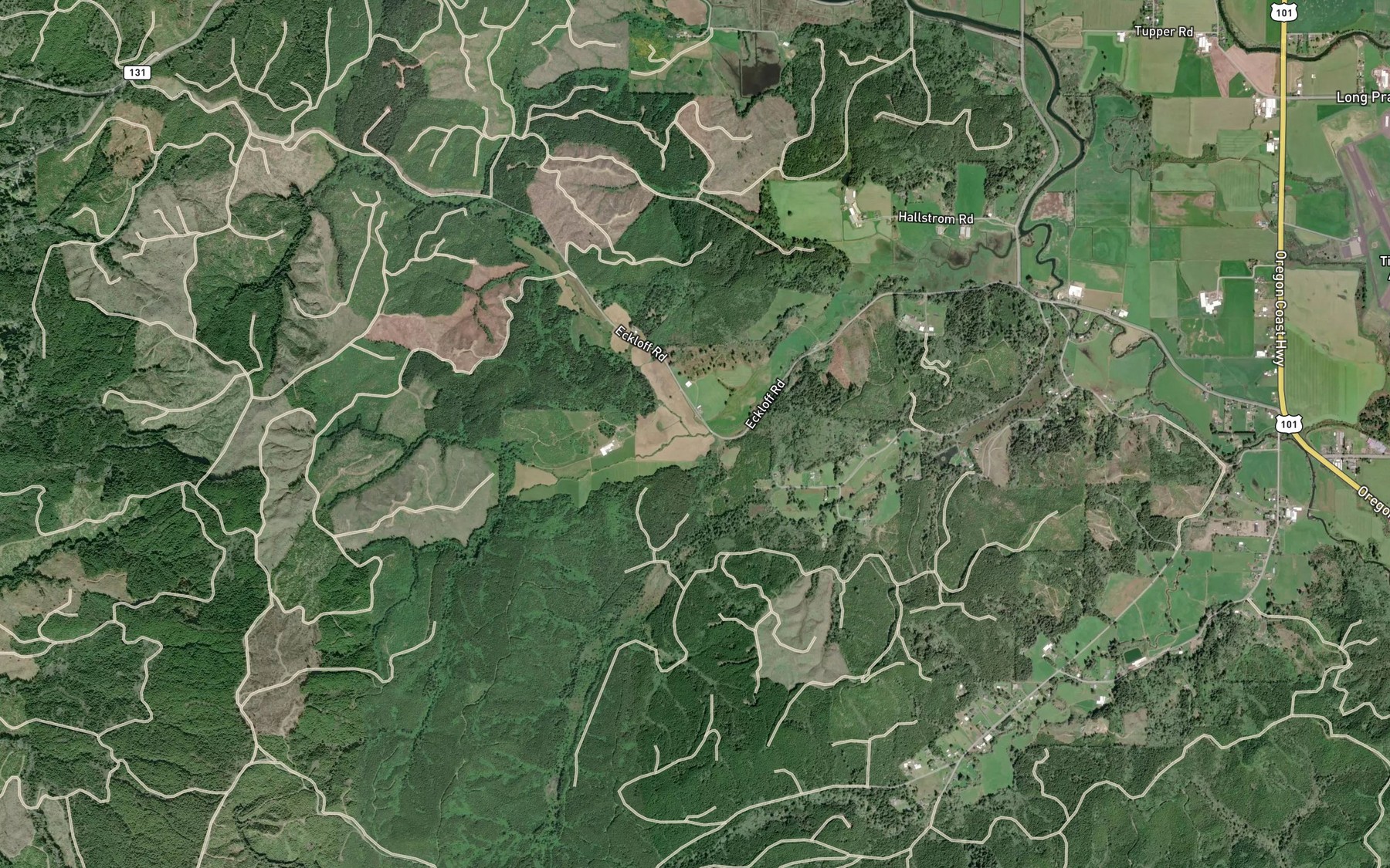 Satellite map of the Bear Creek