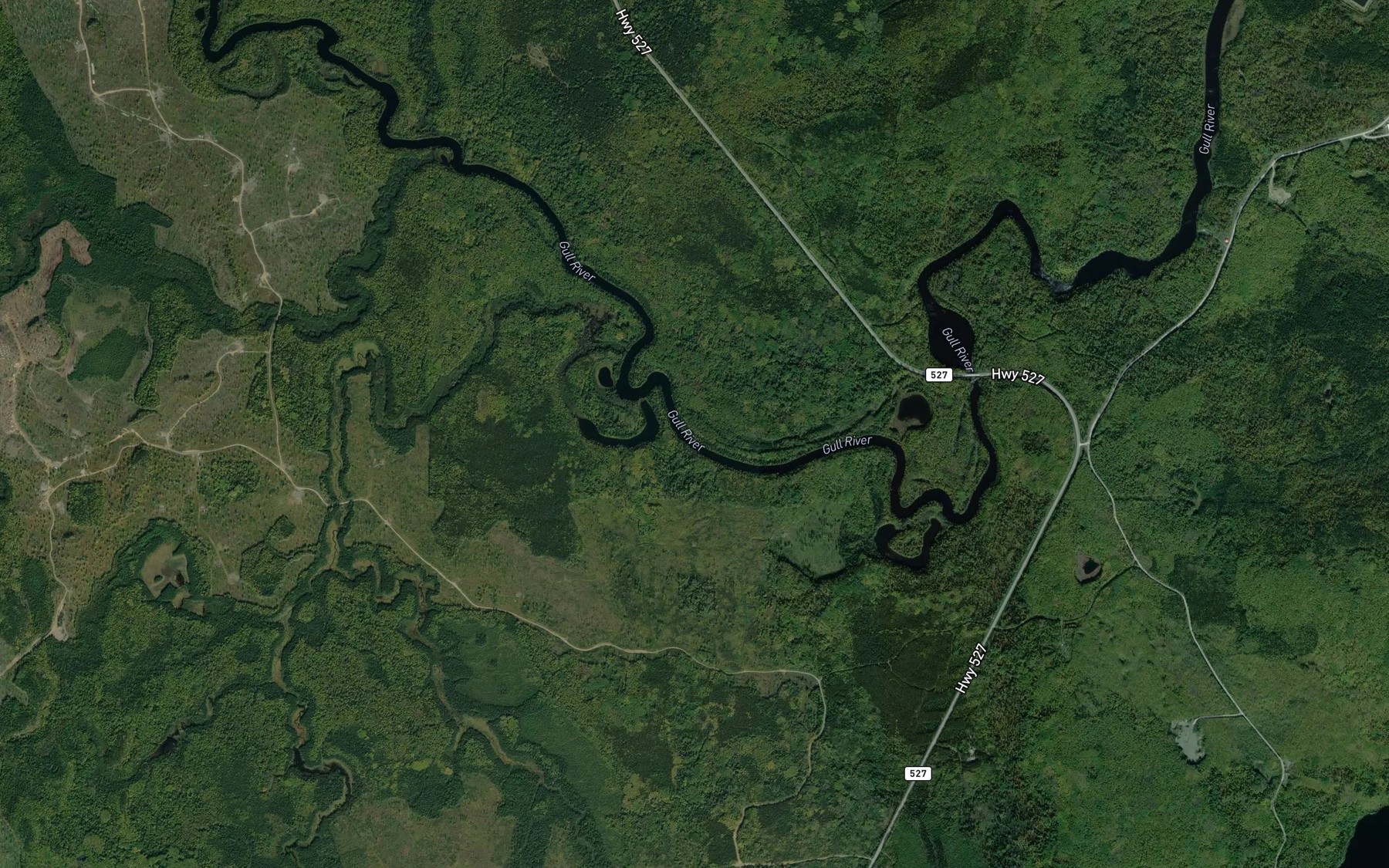 Satellite map of the Voltaire Creek
