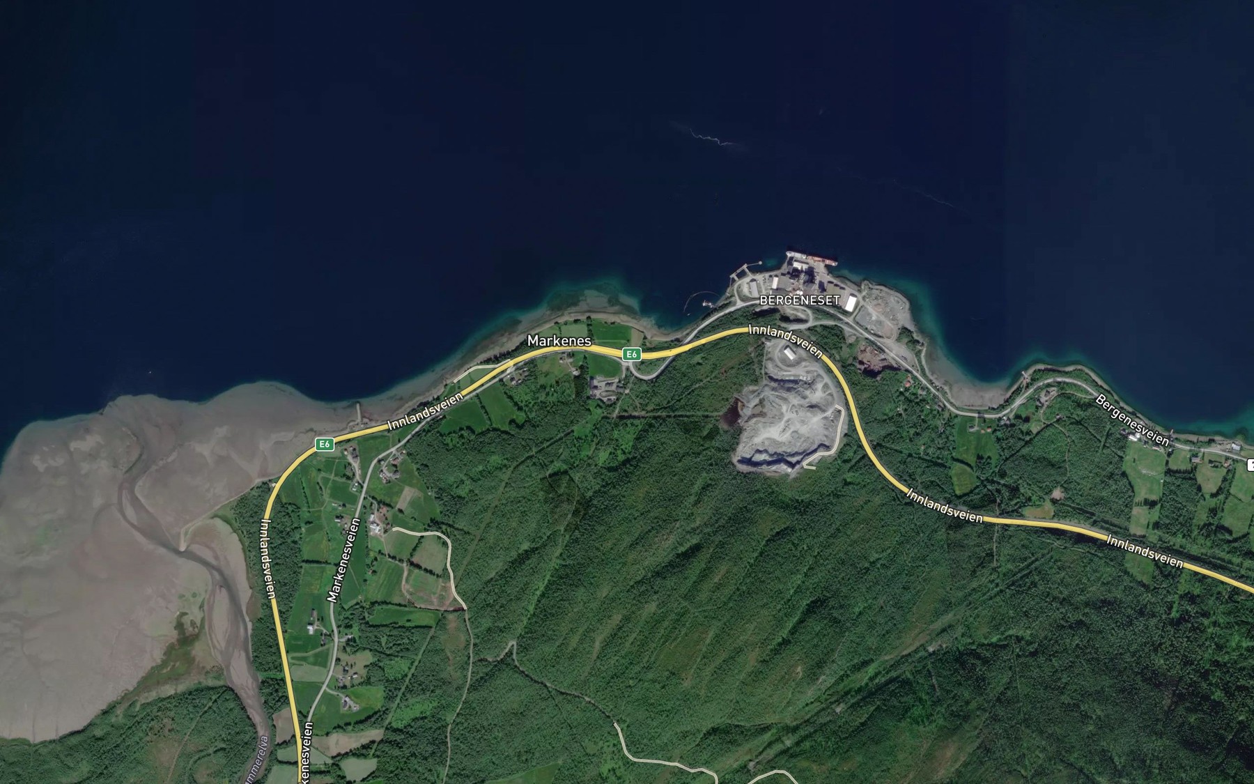 Satellite map of the Sandbuktelva
