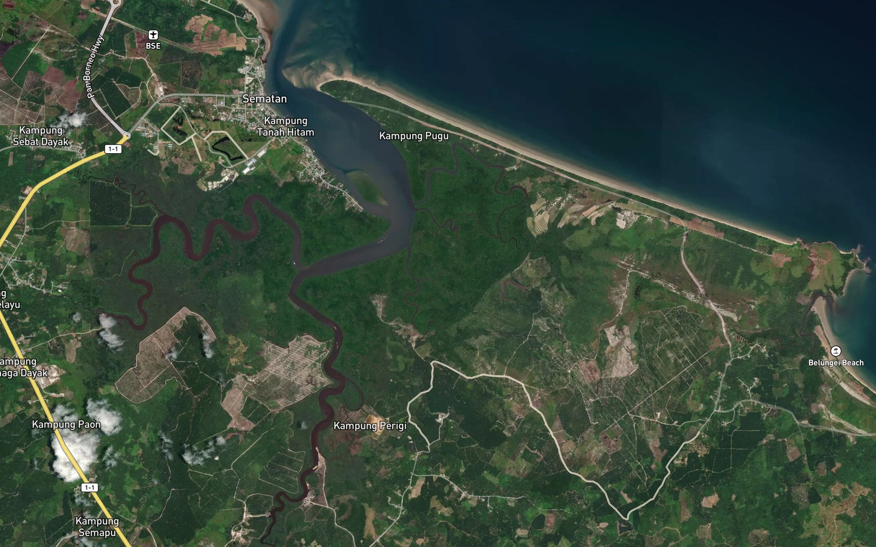 Satellite map of the Sungai Setugor Besar