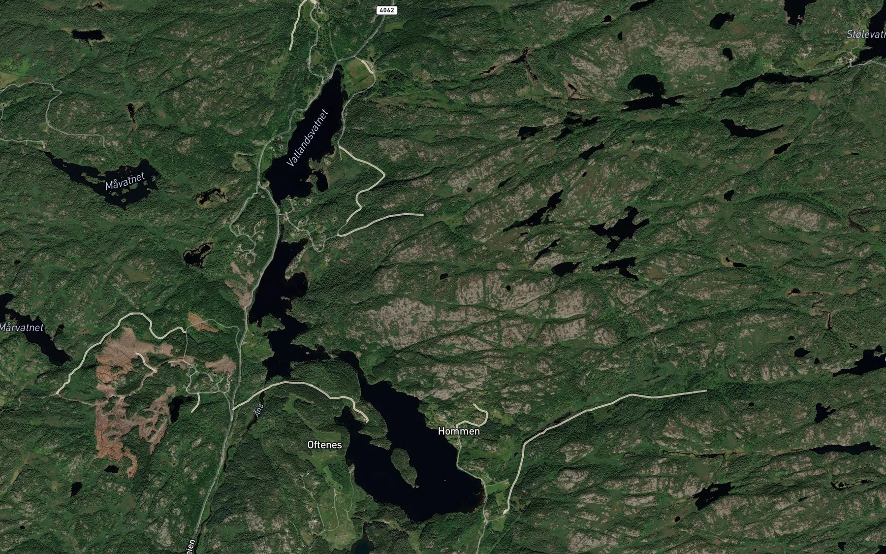 Satellite map of the Moltetjonn
