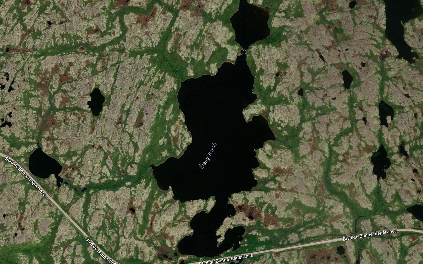 Satellite map of the Etang Jenish