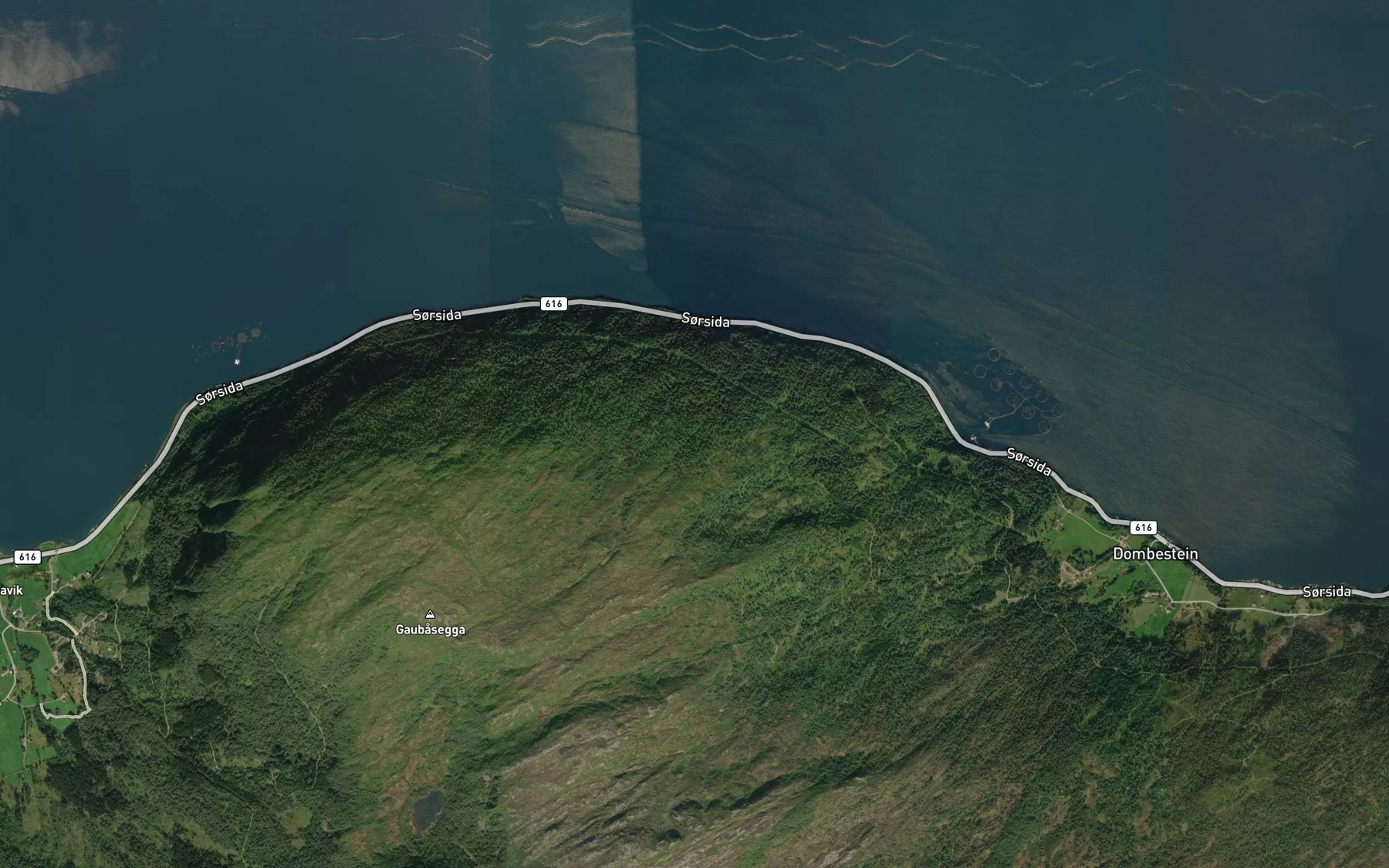 Satellite map of the Farlegvadelva