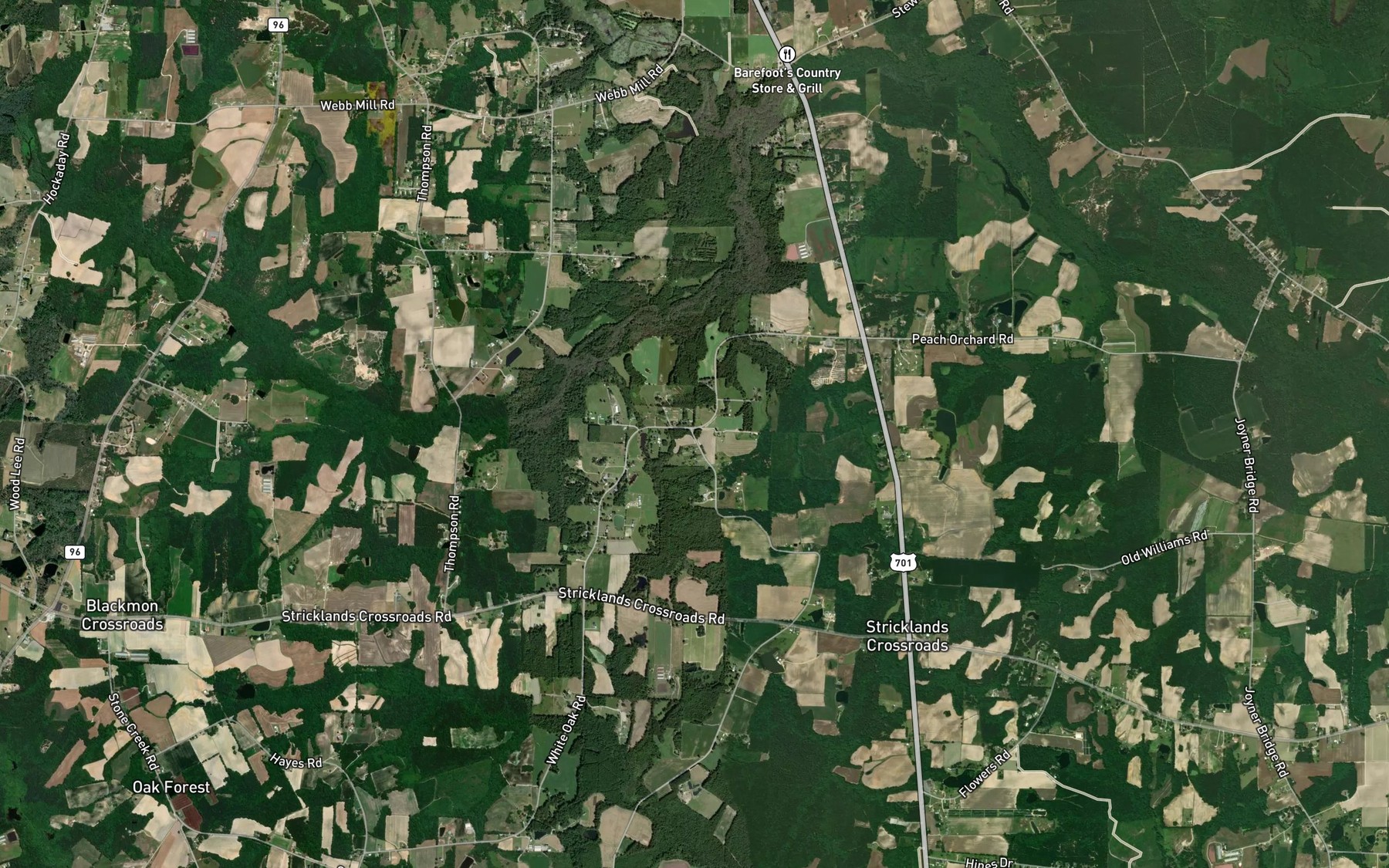 Satellite map of the Lake Austin