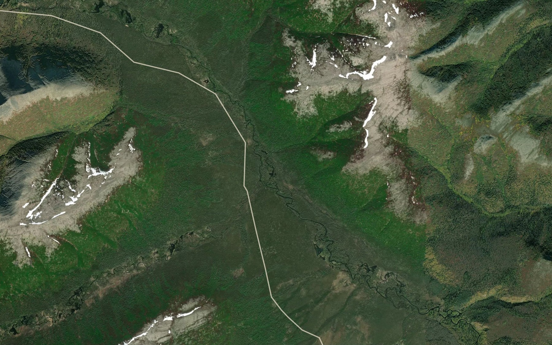 Satellite map of the Robin Creek