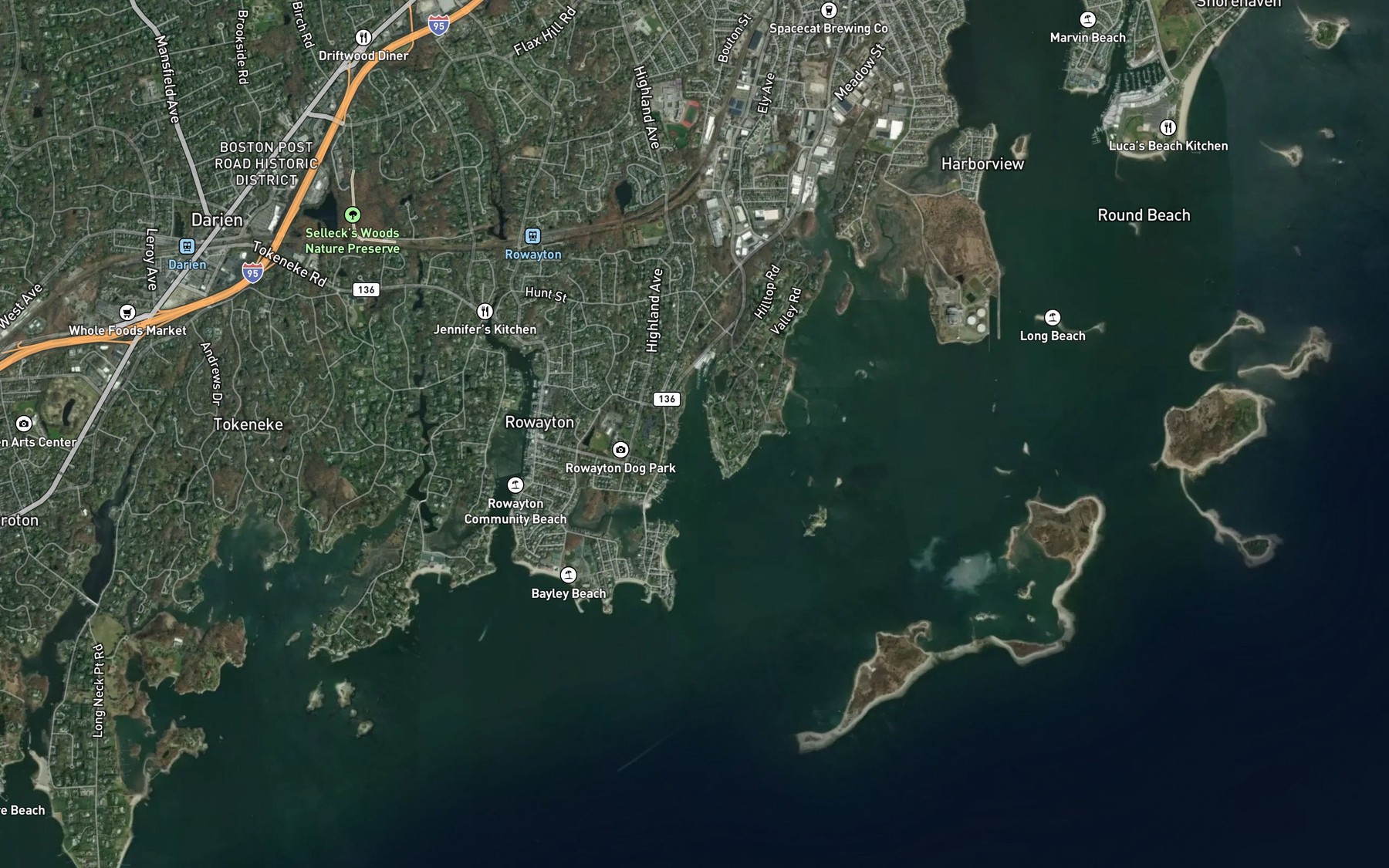Satellite map of the Wilson Cove