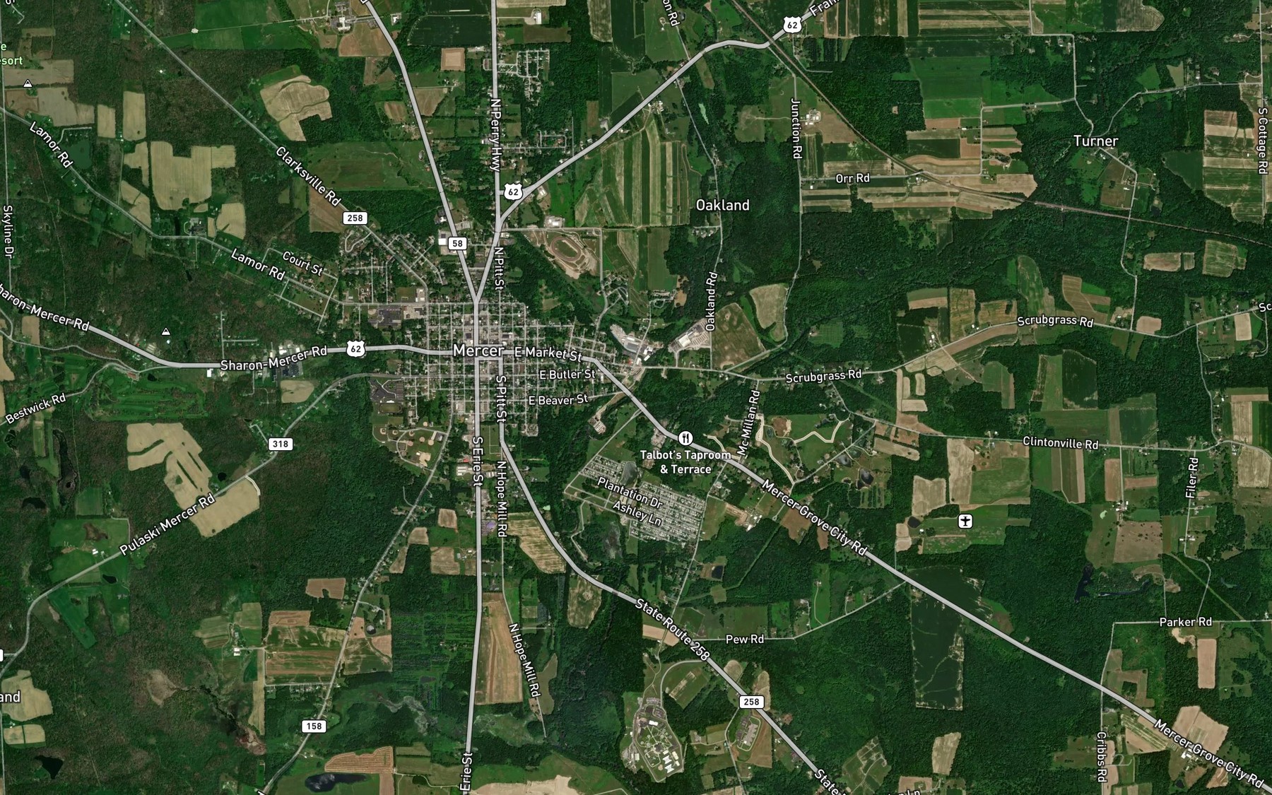 Satellite map of the Otter Creek