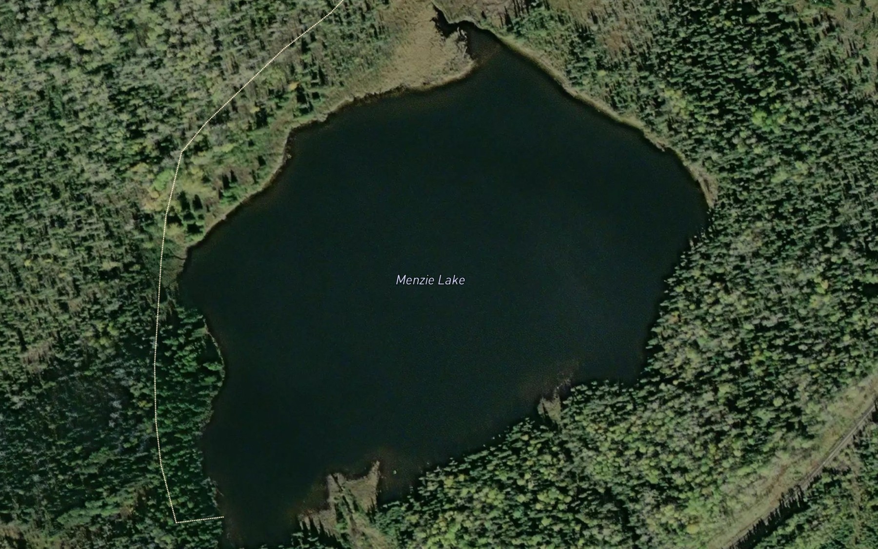 Satellite map of the Menzie Lake