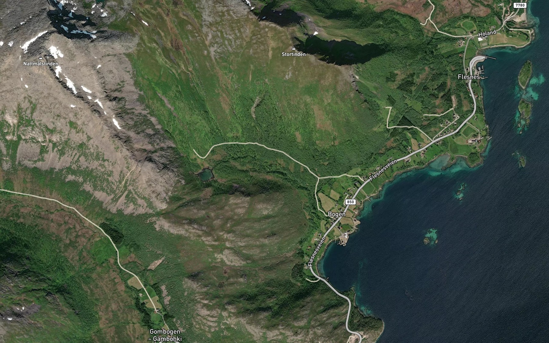 Satellite map of the Bogelva