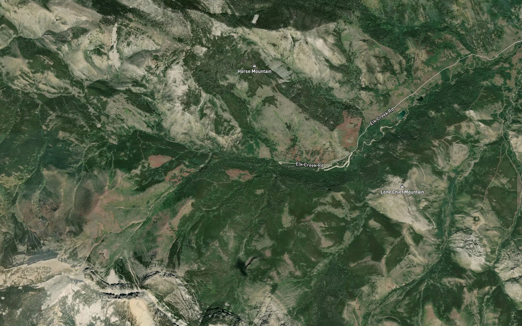 Satellite map of the Short Creek