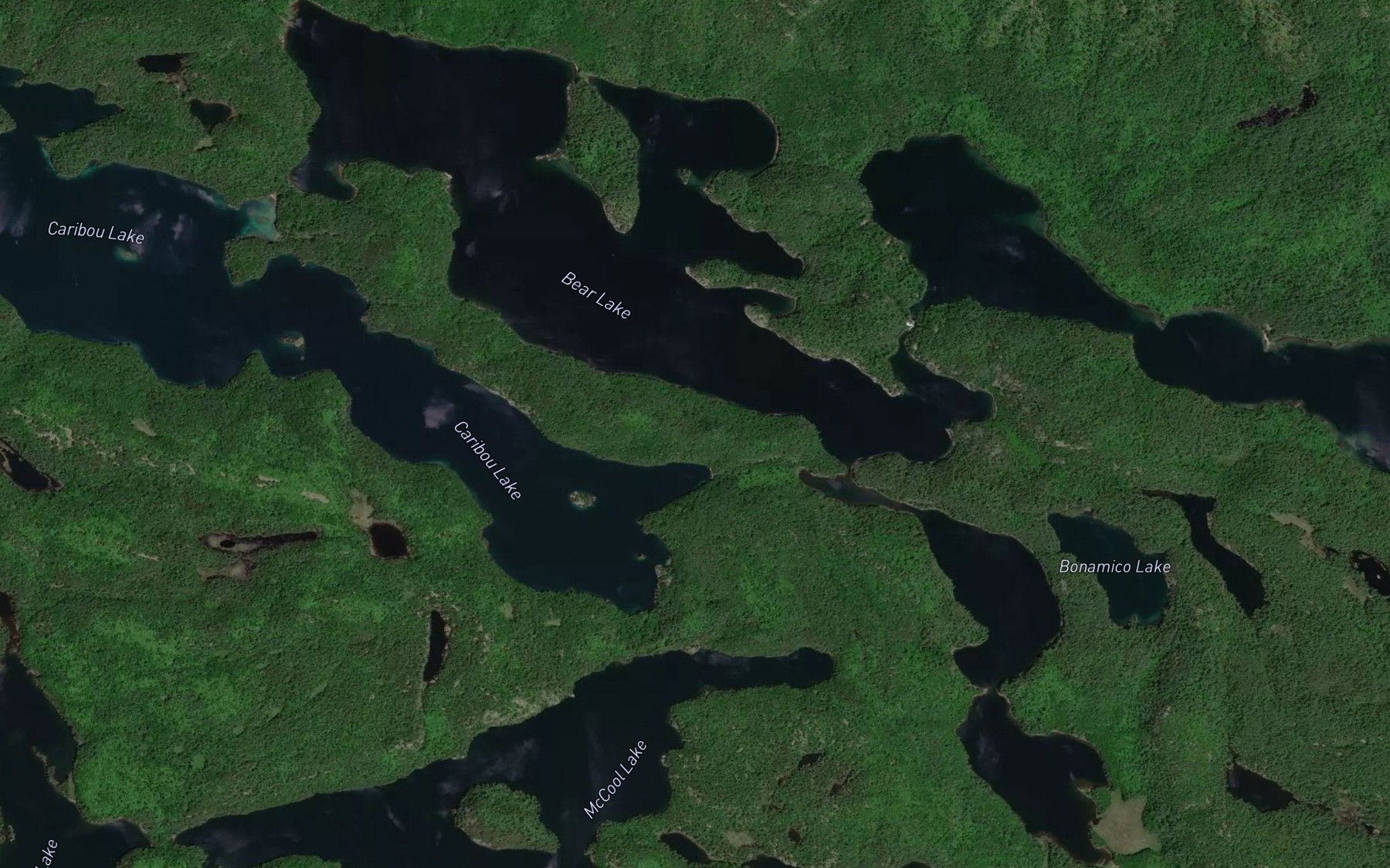 Satellite map of the Bear Lake