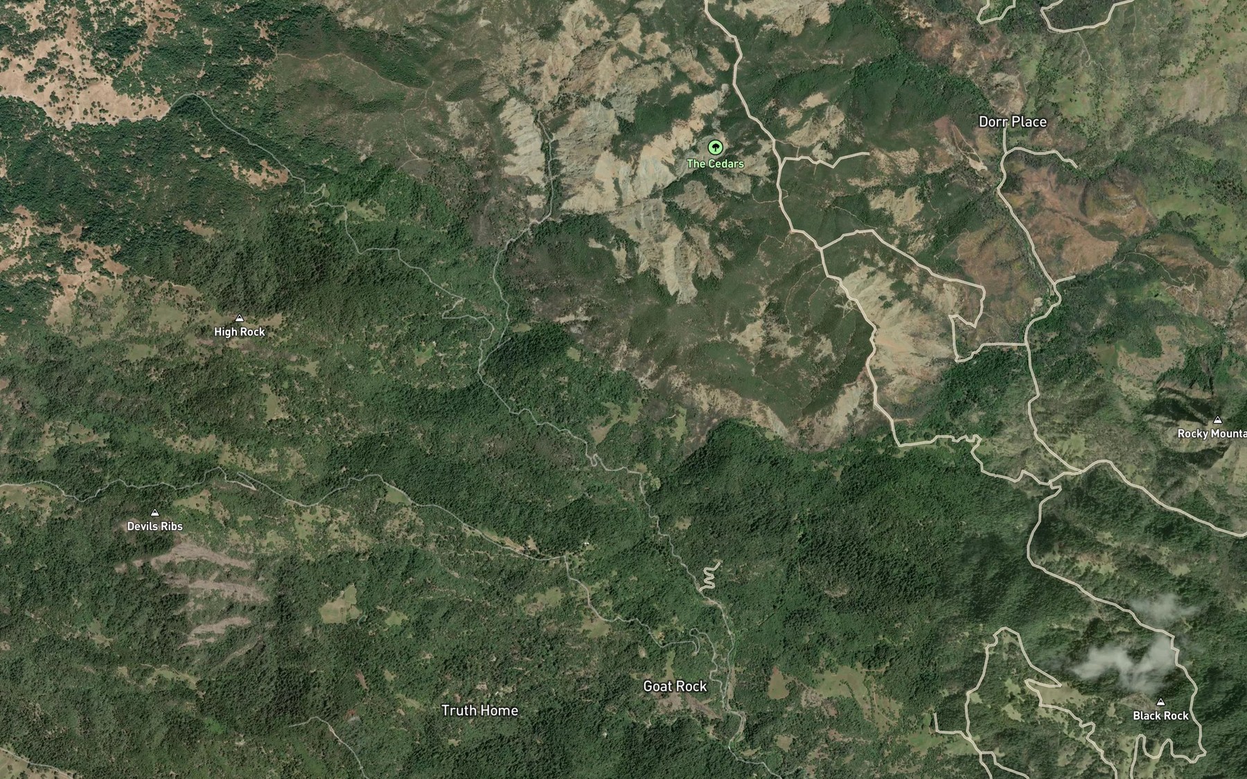 Satellite map of the Gravelly Spring