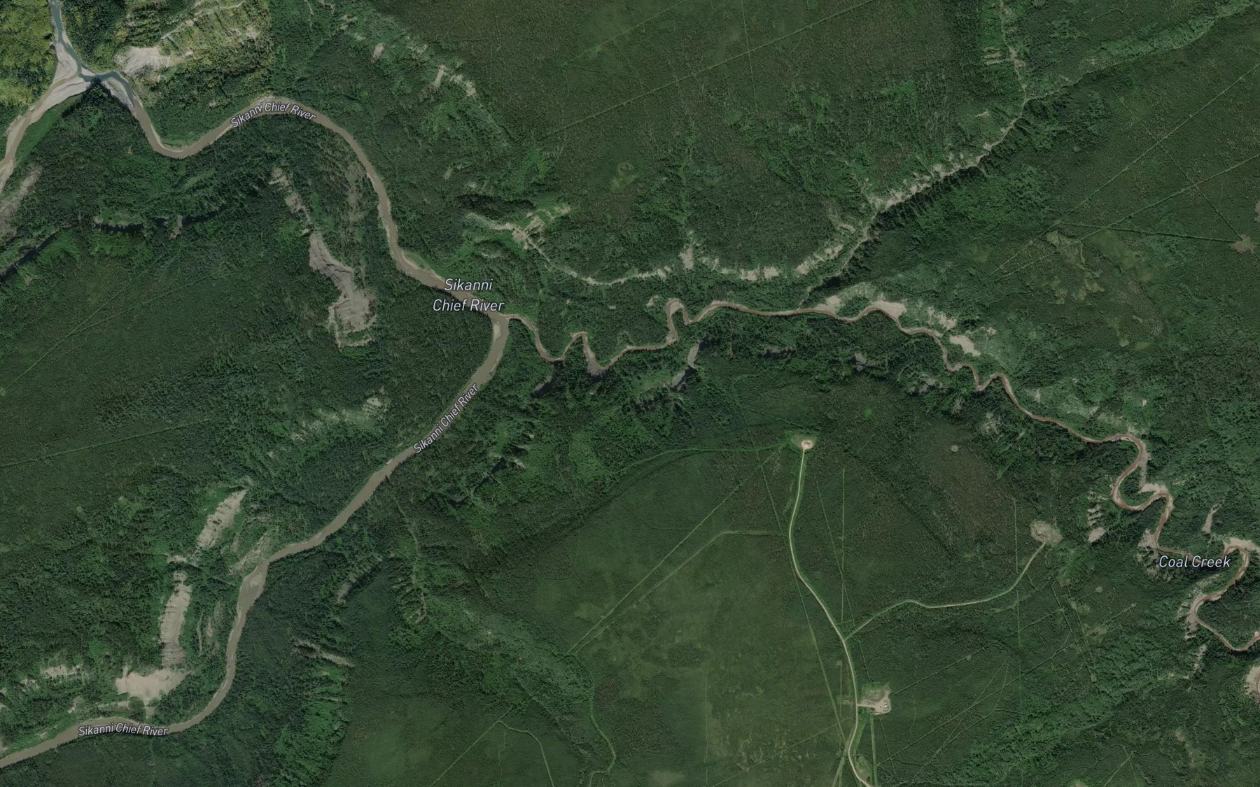 Satellite map of the Coal Creek