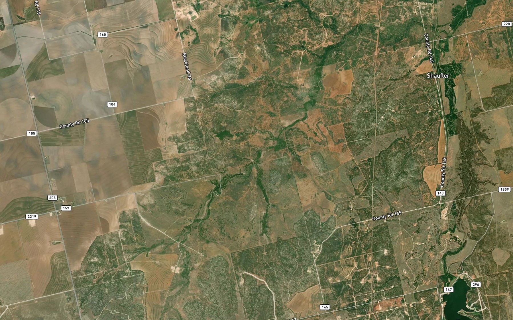 Satellite map of the Seale Creek