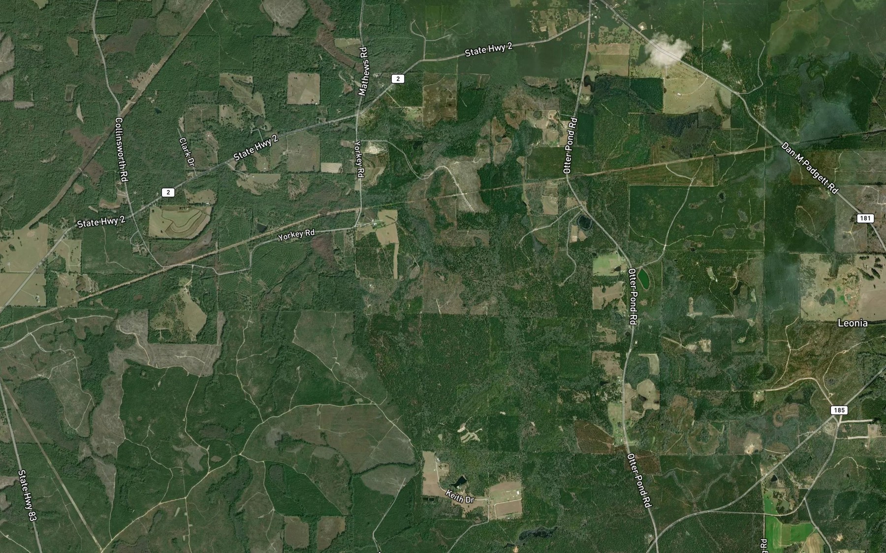 Satellite map of the Miller Pond