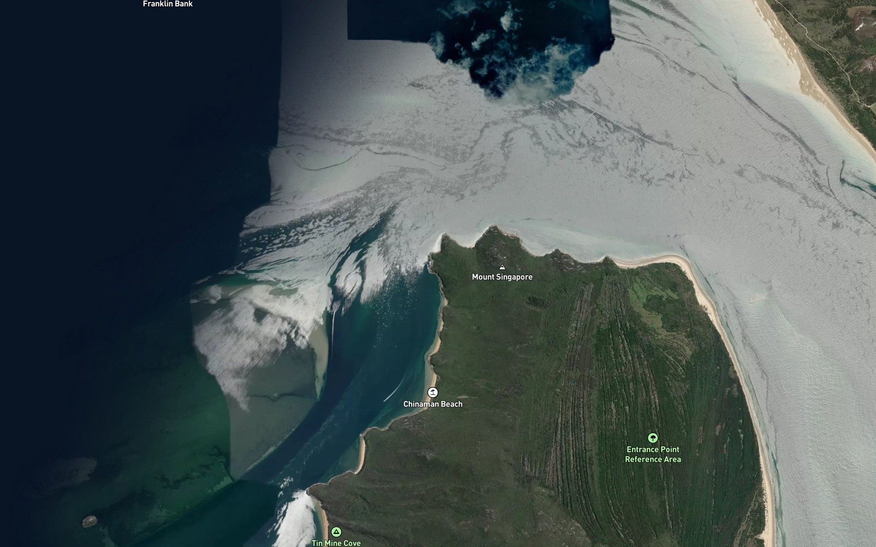 Satellite map of the Shelter Cove