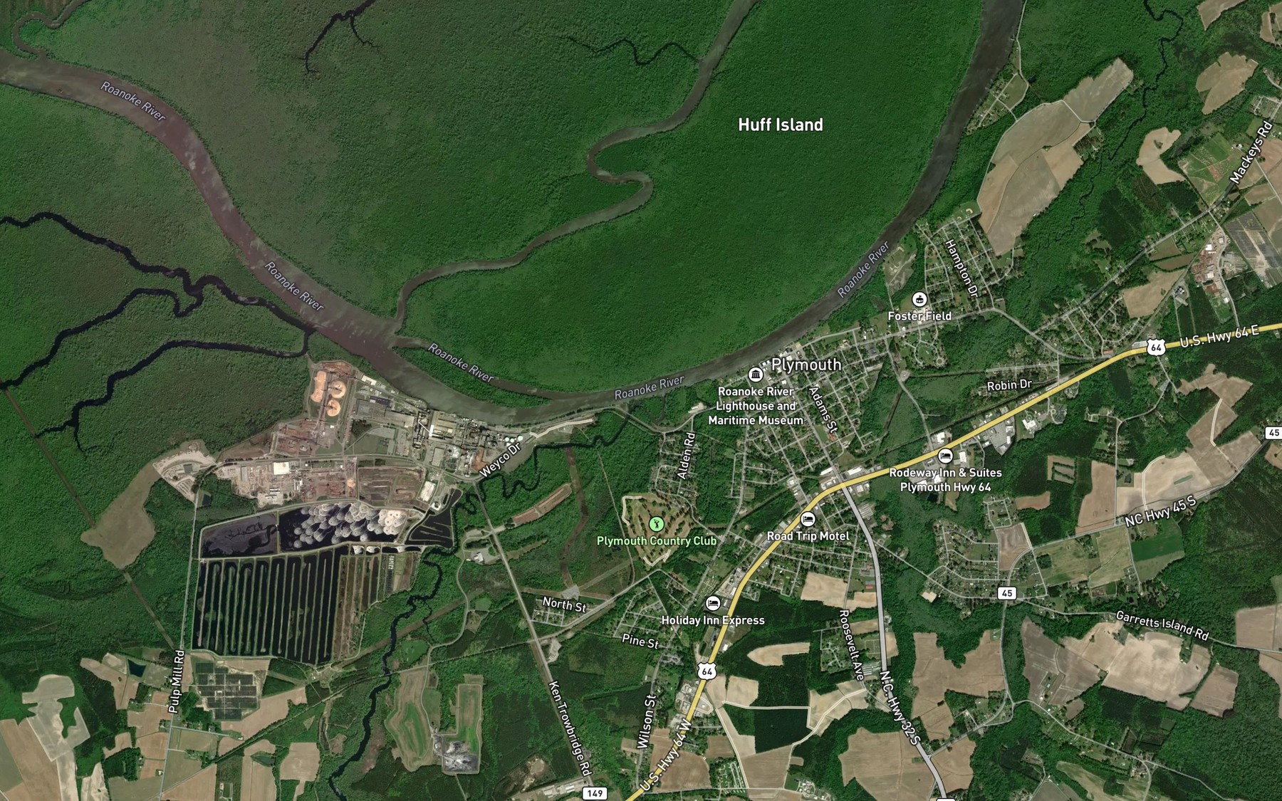 Satellite map of the Welch Creek