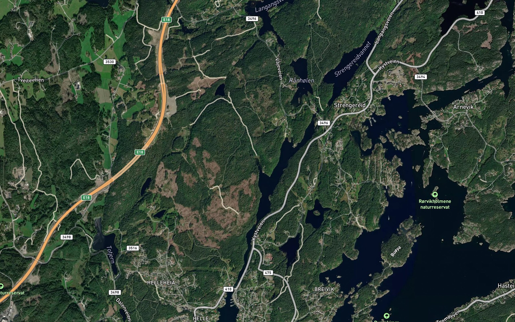 Satellite map of the Ubergvika