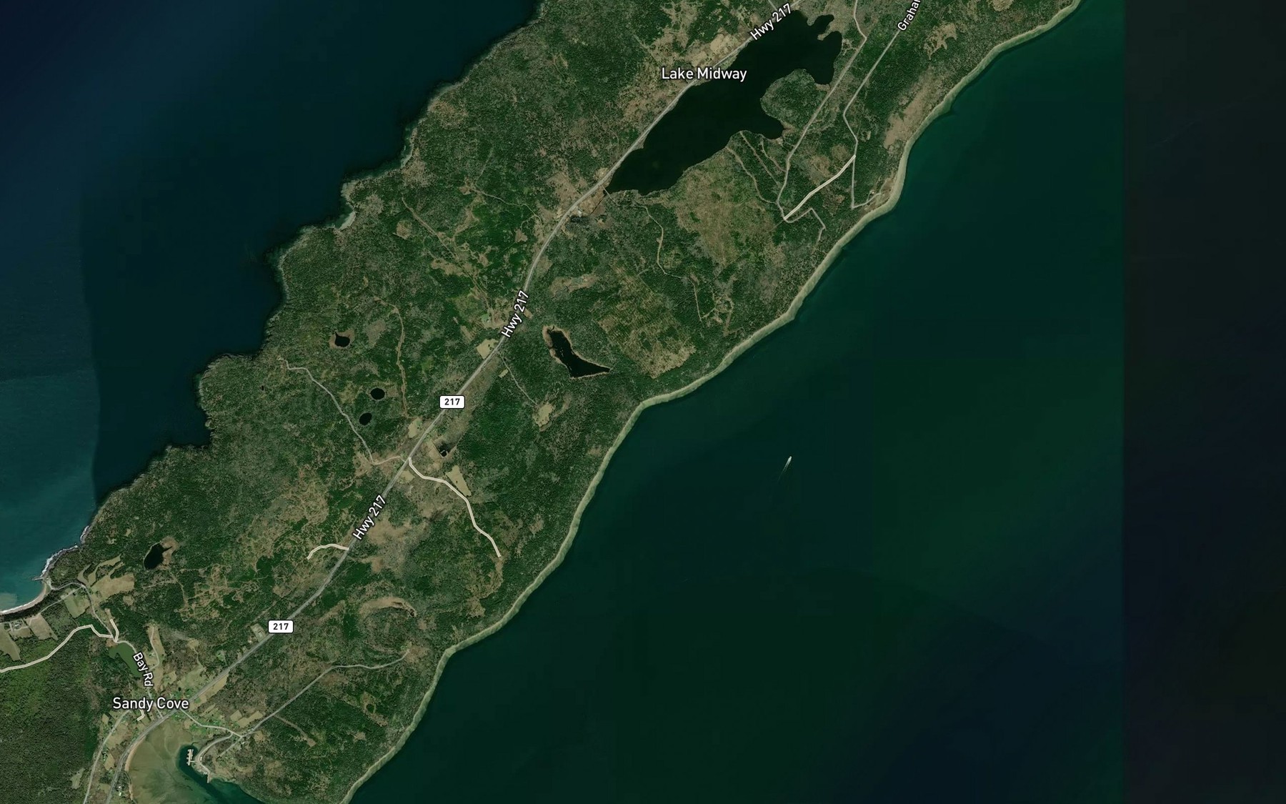 Satellite map of the Lake Brook