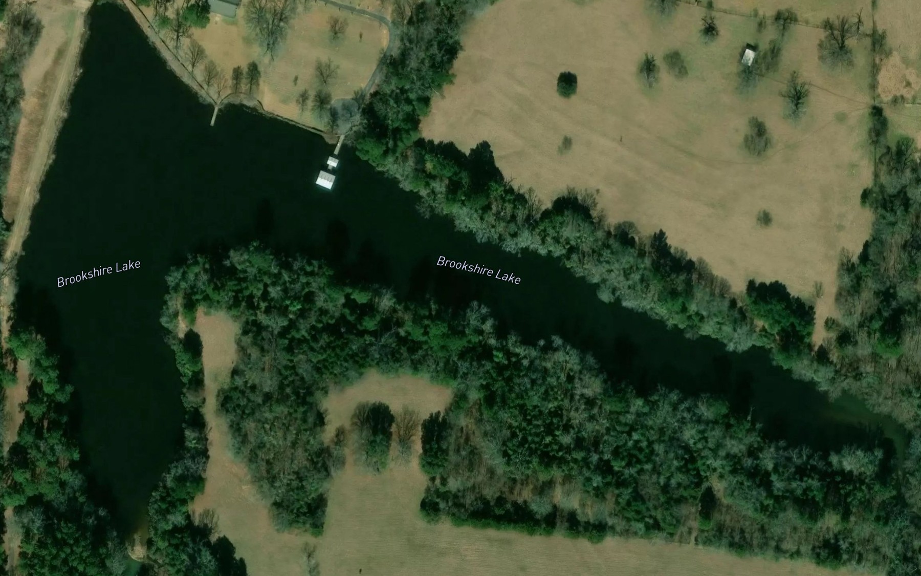 Satellite map of the Brookshire Lake