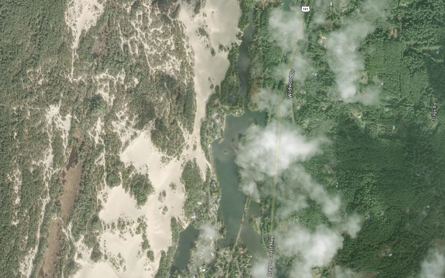Satellite map of the Saunders Lake