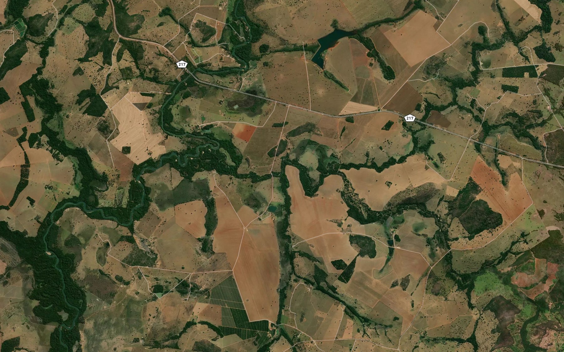 Satellite map of the Corrego Aguape