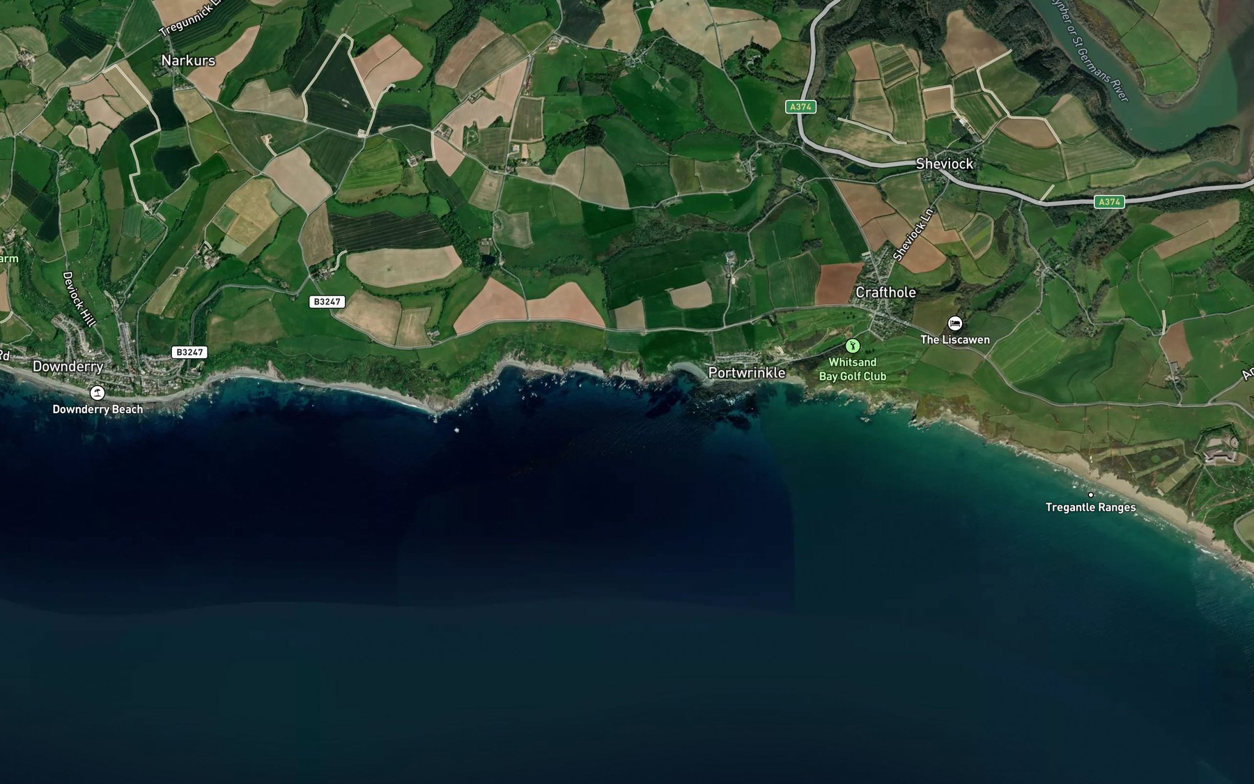 Satellite map of the Britain Cove