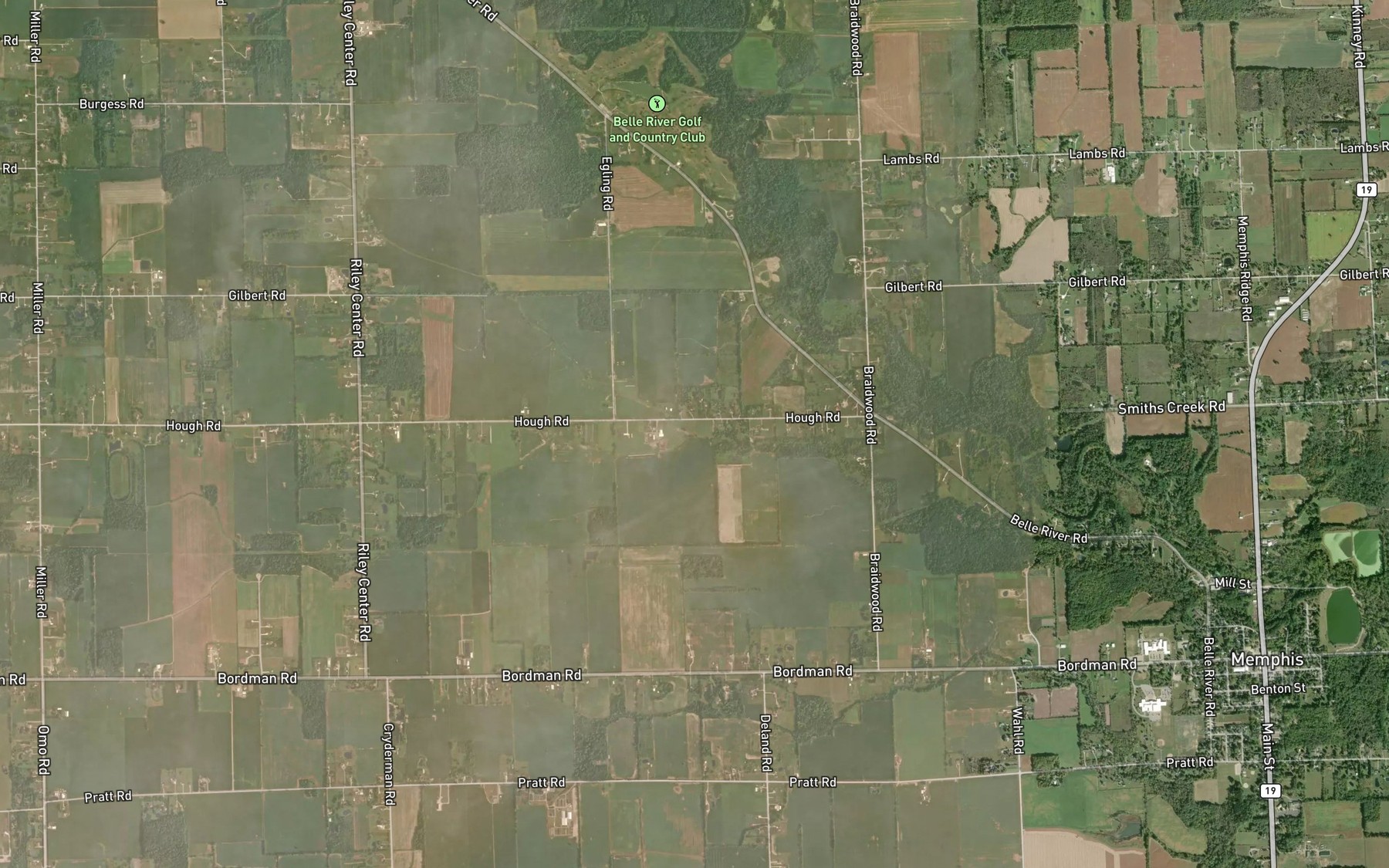Satellite map of the Burgess Drain